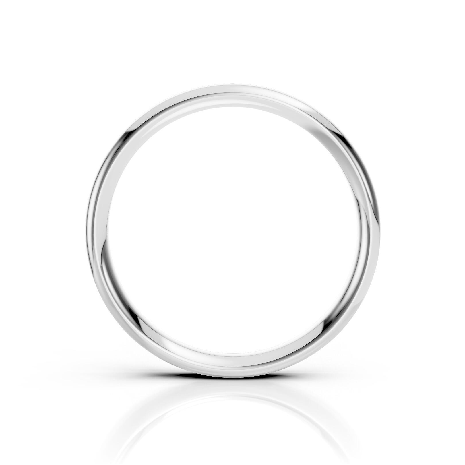 Ladies 3mm medium weight traditional court shaped wedding band in gold, platinum, palladium, silver, titanium and black zirconium with polished finish