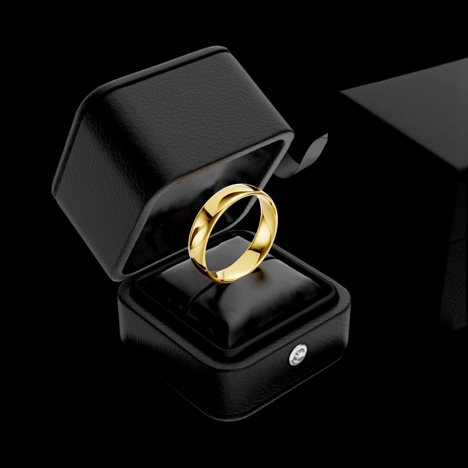 Ladies 5mm light traditional court comfort fit wedding ring 1.3mm depth in gold platinum palladium silver titanium and black zirconium