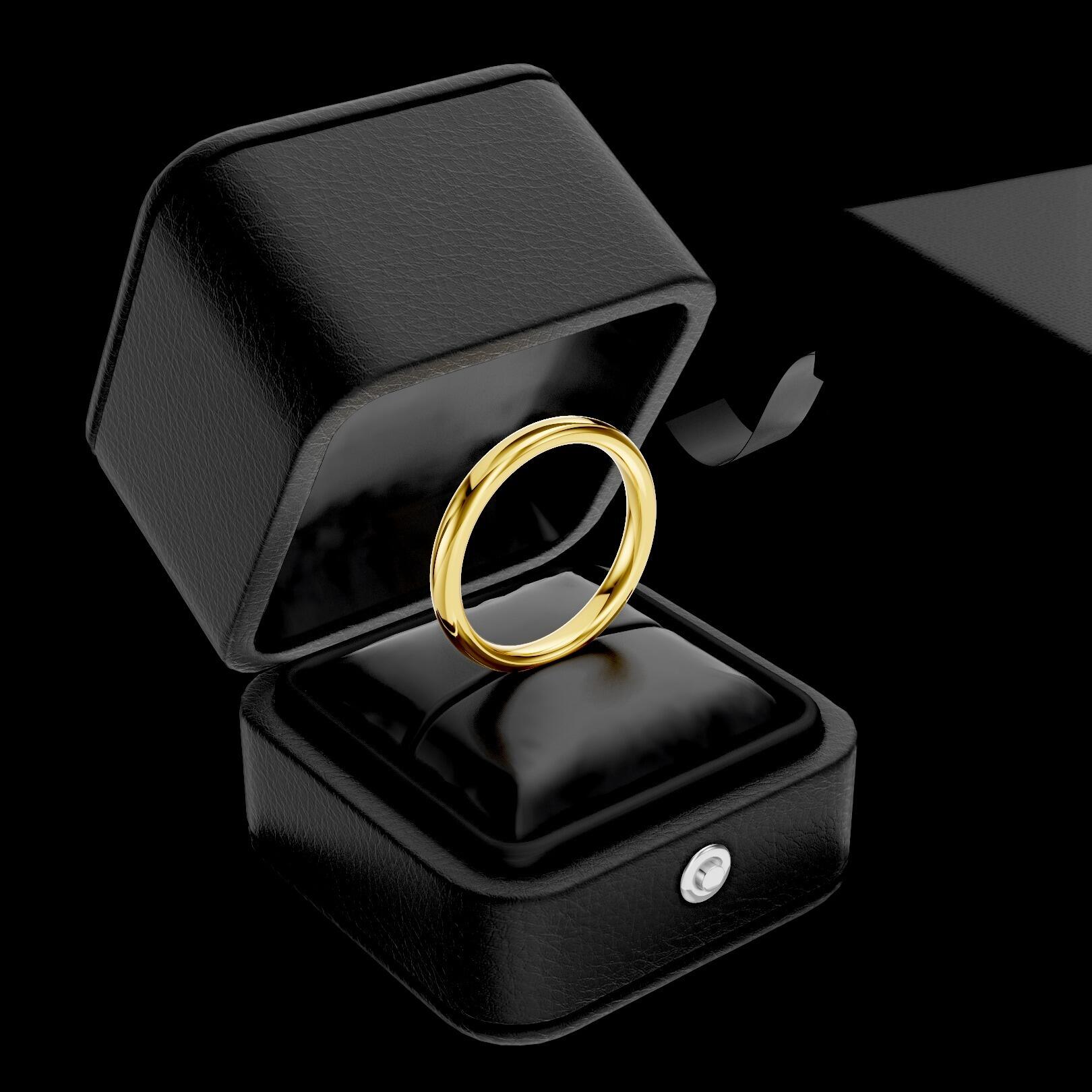 Mens 3mm heavy traditional court comfort fit wedding ring 2.1mm depth in gold platinum palladium silver titanium and black zirconium