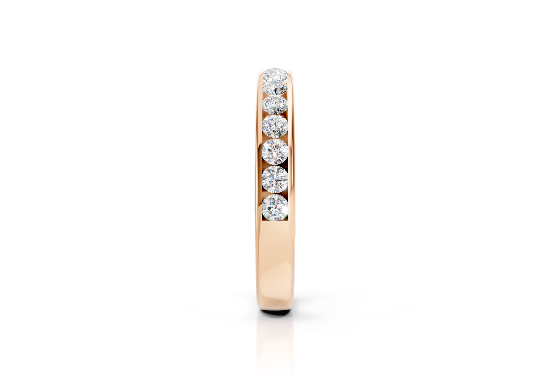 3mm channel set diamond wedding band 0.30ct round diamonds in gold platinum and palladium