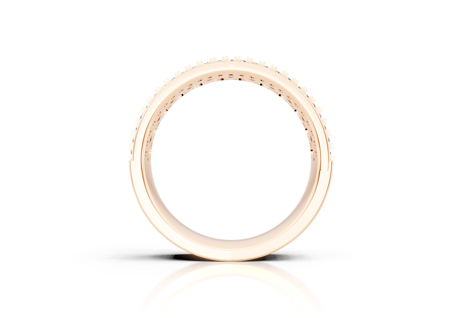 6.2mm fancy diamond wedding band 0.82ct round diamonds prong and bezel set in gold and platinum