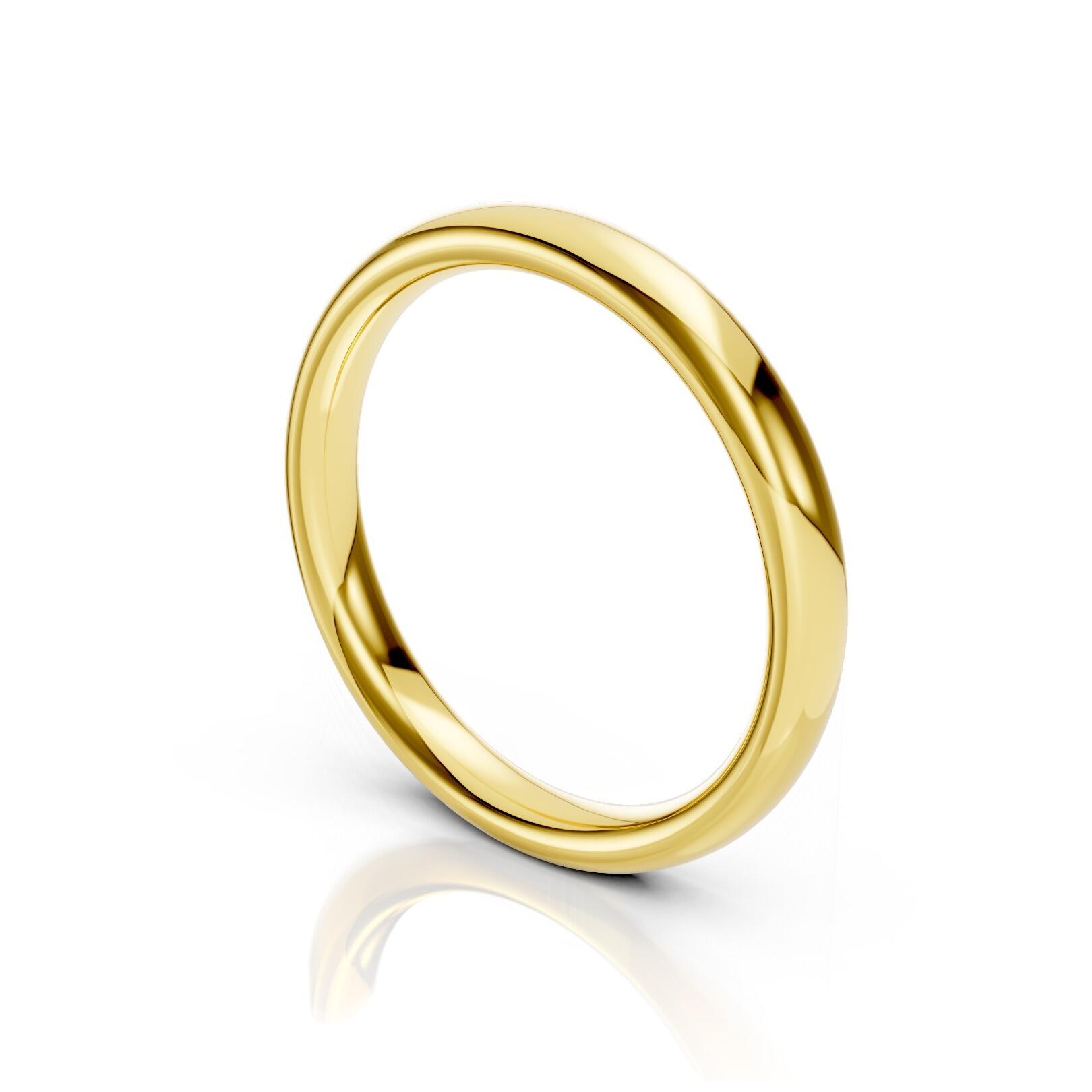 Ladies 3mm heavy weight traditional court shaped wedding band in gold, platinum, palladium, silver, titanium and black zirconium with polished finish