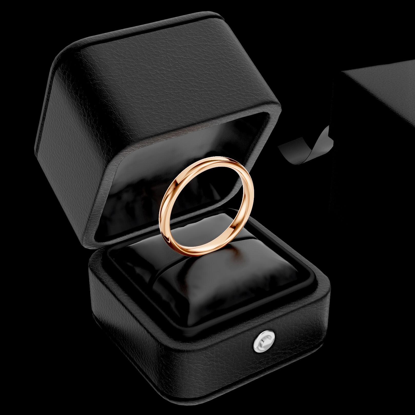 Ladies 3mm medium weight traditional court shaped wedding band in gold, platinum, palladium, silver, titanium and black zirconium with polished finish