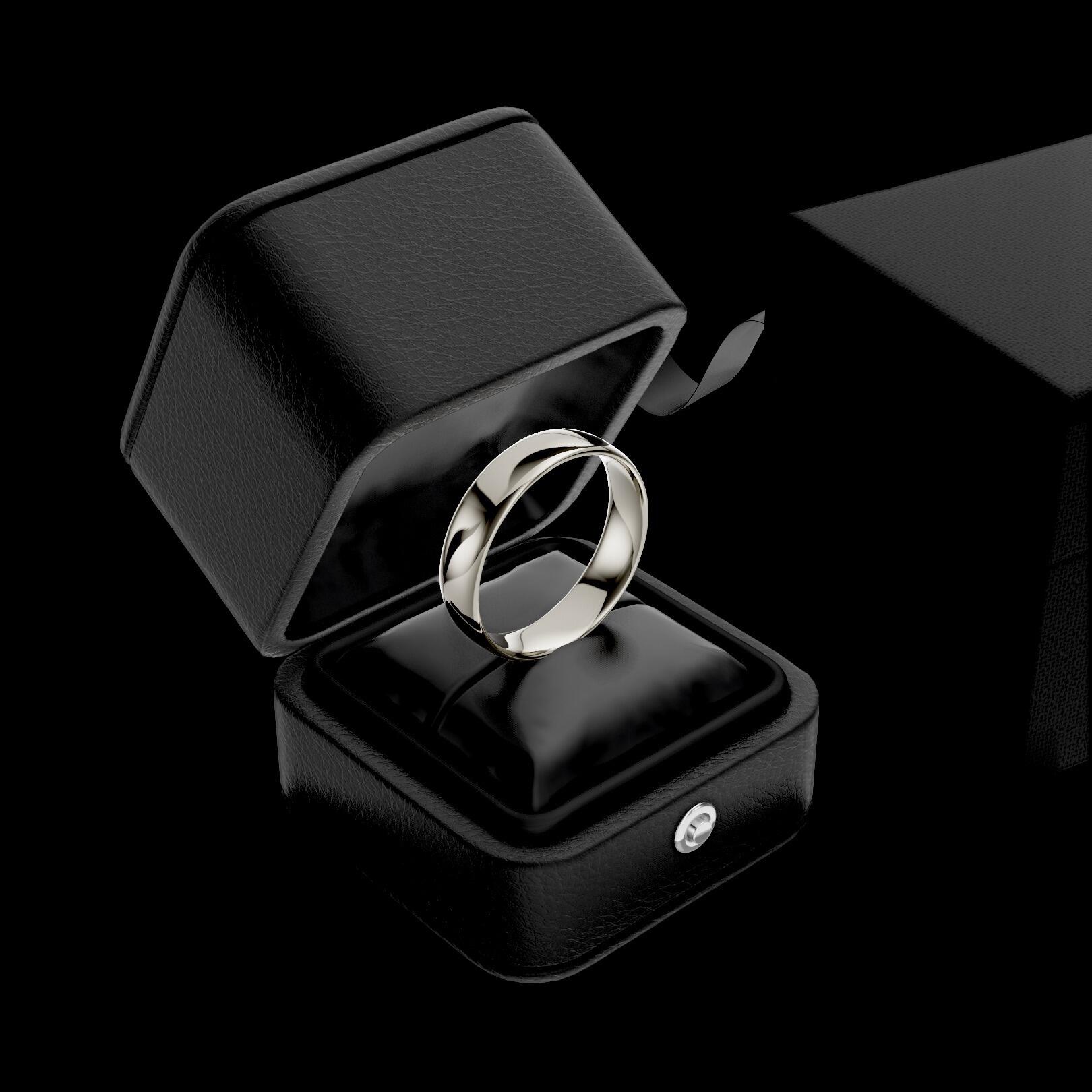 Ladies 5mm light traditional court comfort fit wedding ring 1.3mm depth in gold platinum palladium silver titanium and black zirconium