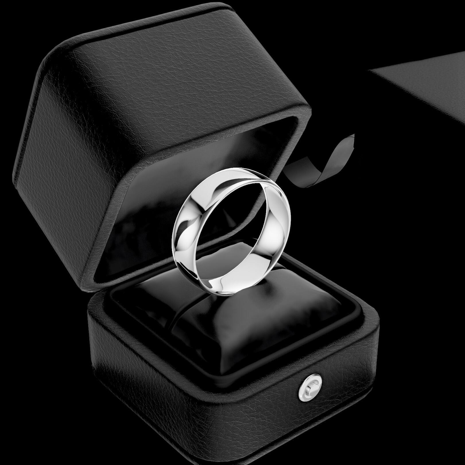 Ladies 6mm light traditional court comfort fit wedding ring 1.3mm depth in gold platinum palladium silver titanium and black zirconium