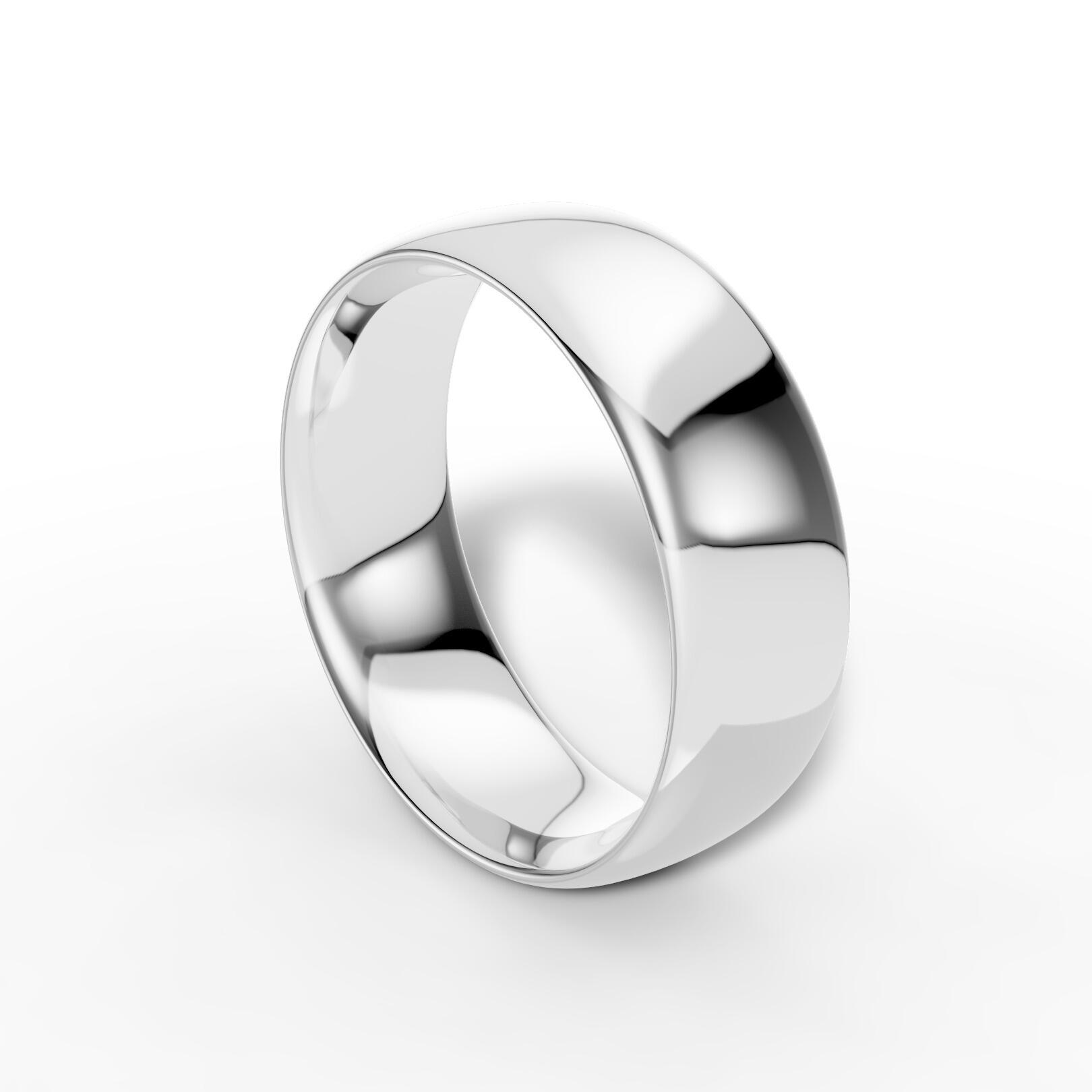 Ladies 7mm medium traditional court comfort fit wedding ring 1.7mm depth in gold platinum palladium silver titanium and black zirconium