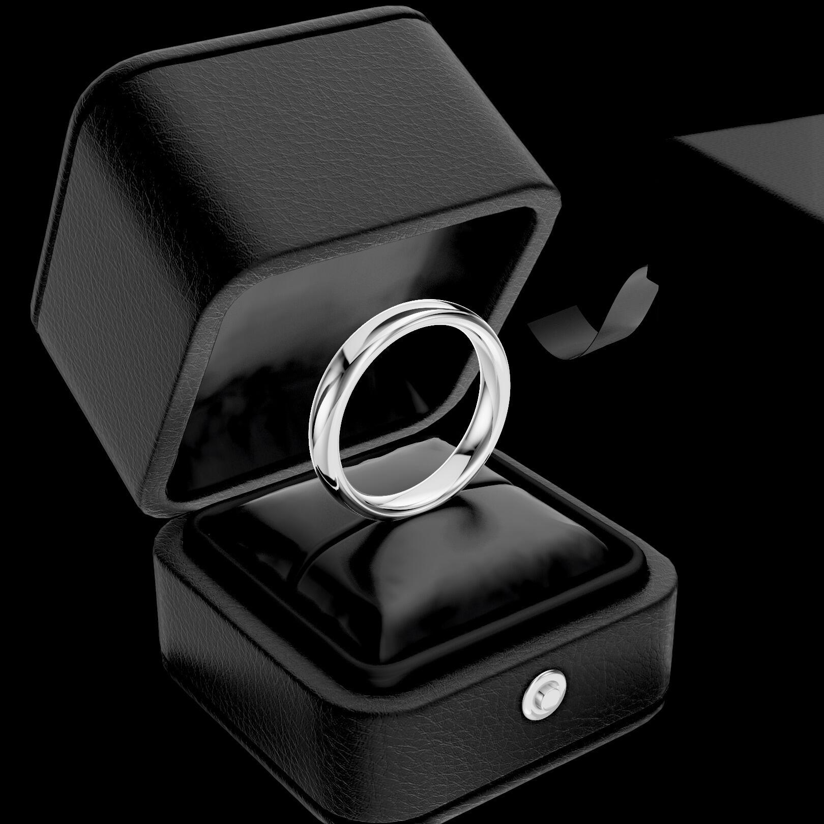Mens 4mm heavy traditional court comfort fit wedding ring 2.1mm depth in gold platinum palladium and argentium silver