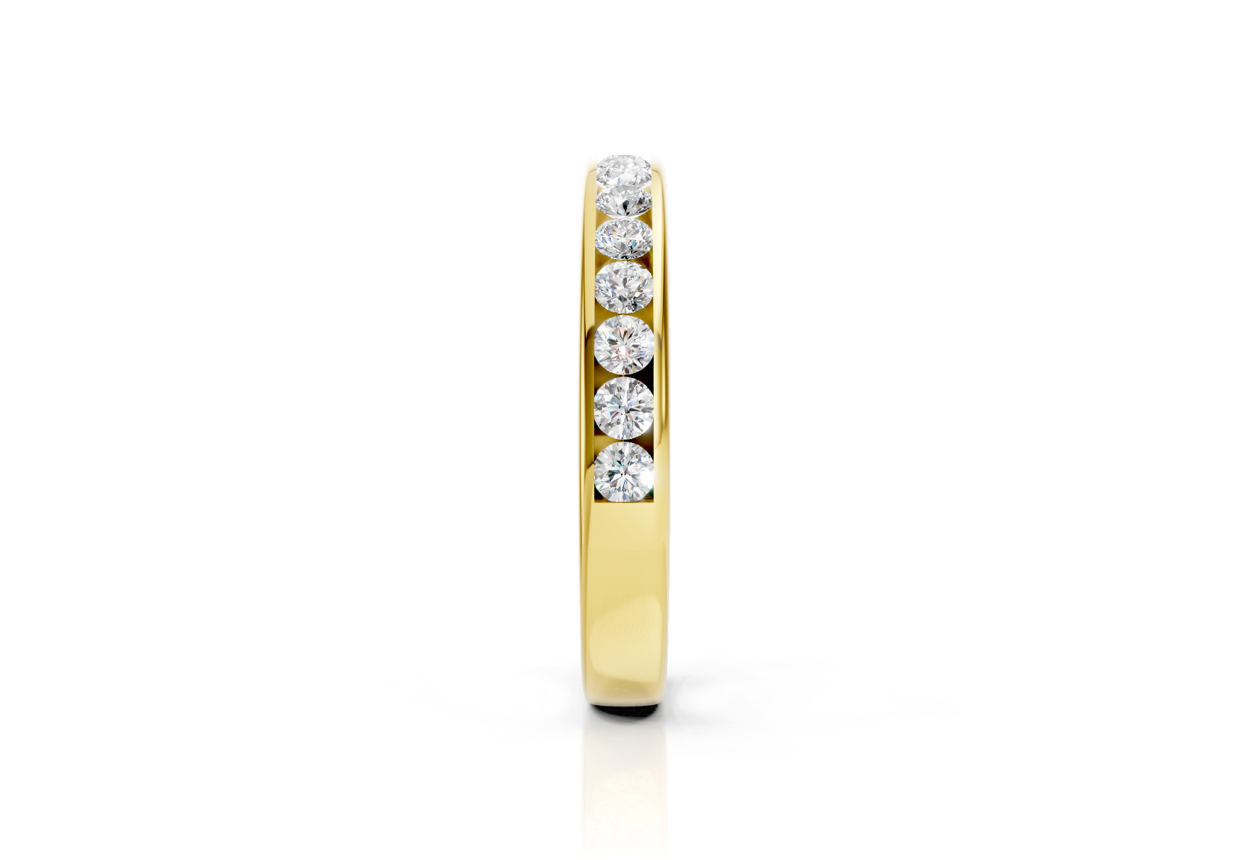 3mm channel set diamond wedding band 0.30ct round diamonds in gold platinum and palladium