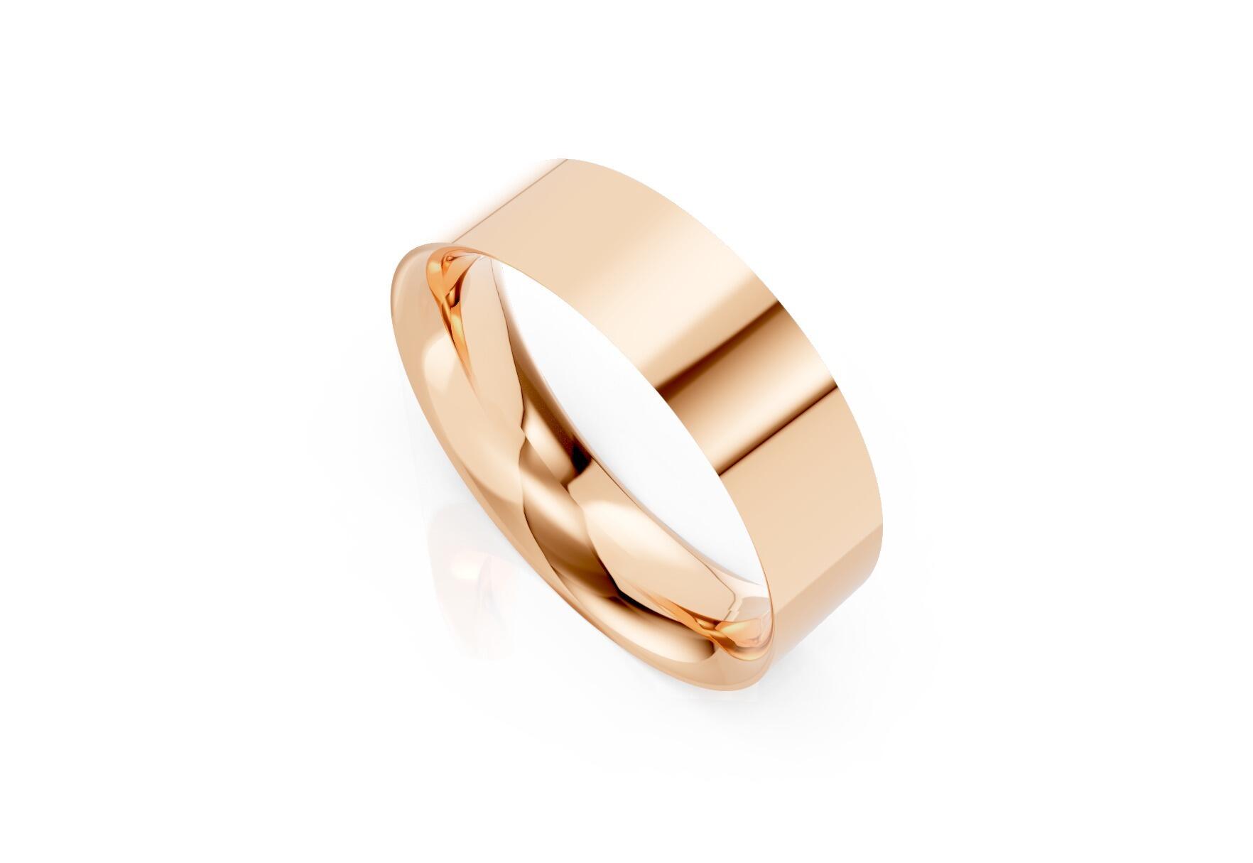 Ladies 6mm medium flat court comfort fit wedding ring 1.7mm depth in yellow gold white gold rose gold platinum palladium and argentium silver
