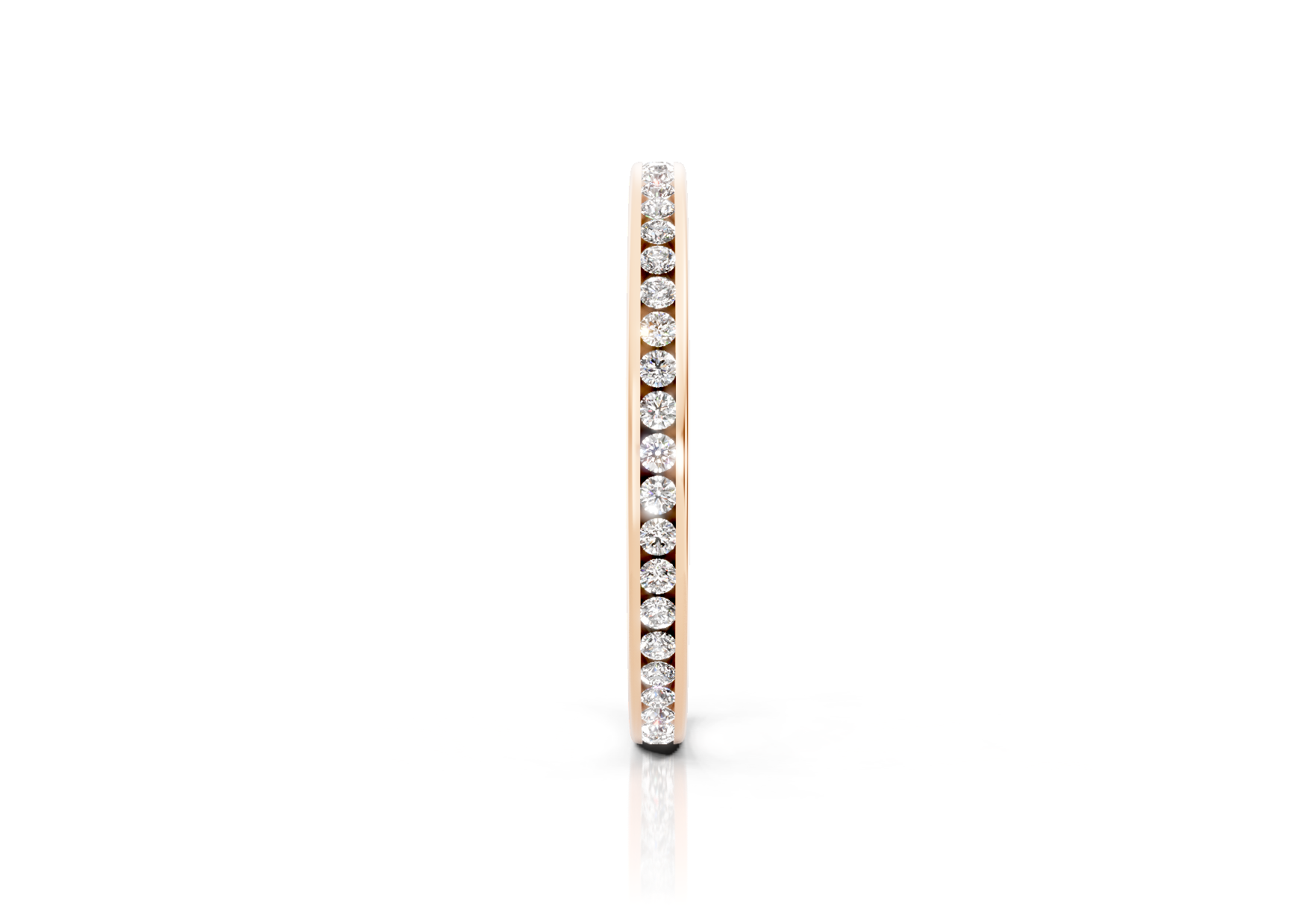 2mm full channel set diamond wedding ring with 0.30ct round diamonds for maximum sparkle. Available in gold, platinum and palladium. Natural G/VS or lab D/VVS1 diamonds. Free home consultations.