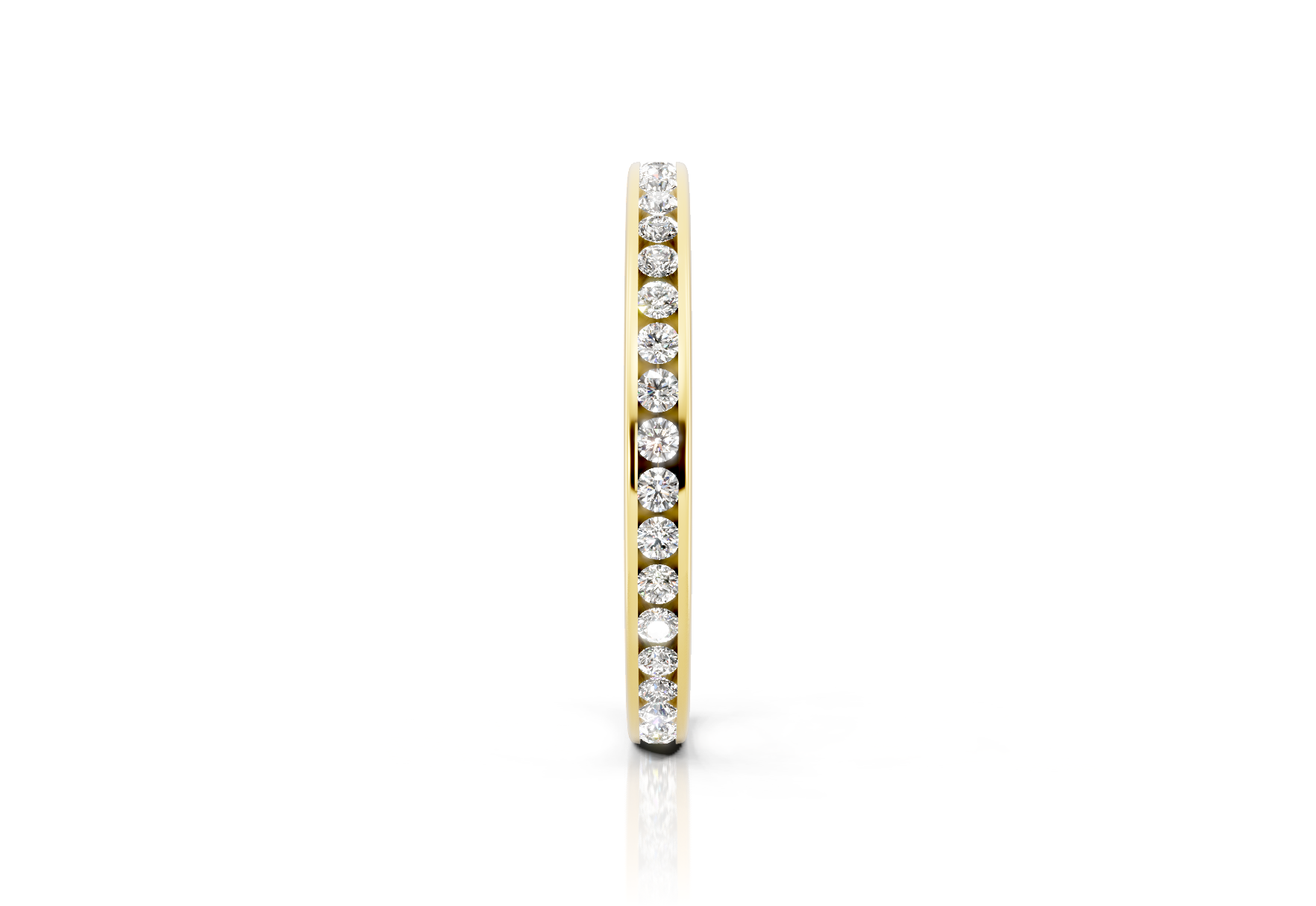 2.2mm full channel set diamond wedding band 0.40ct round diamonds in gold platinum and palladium