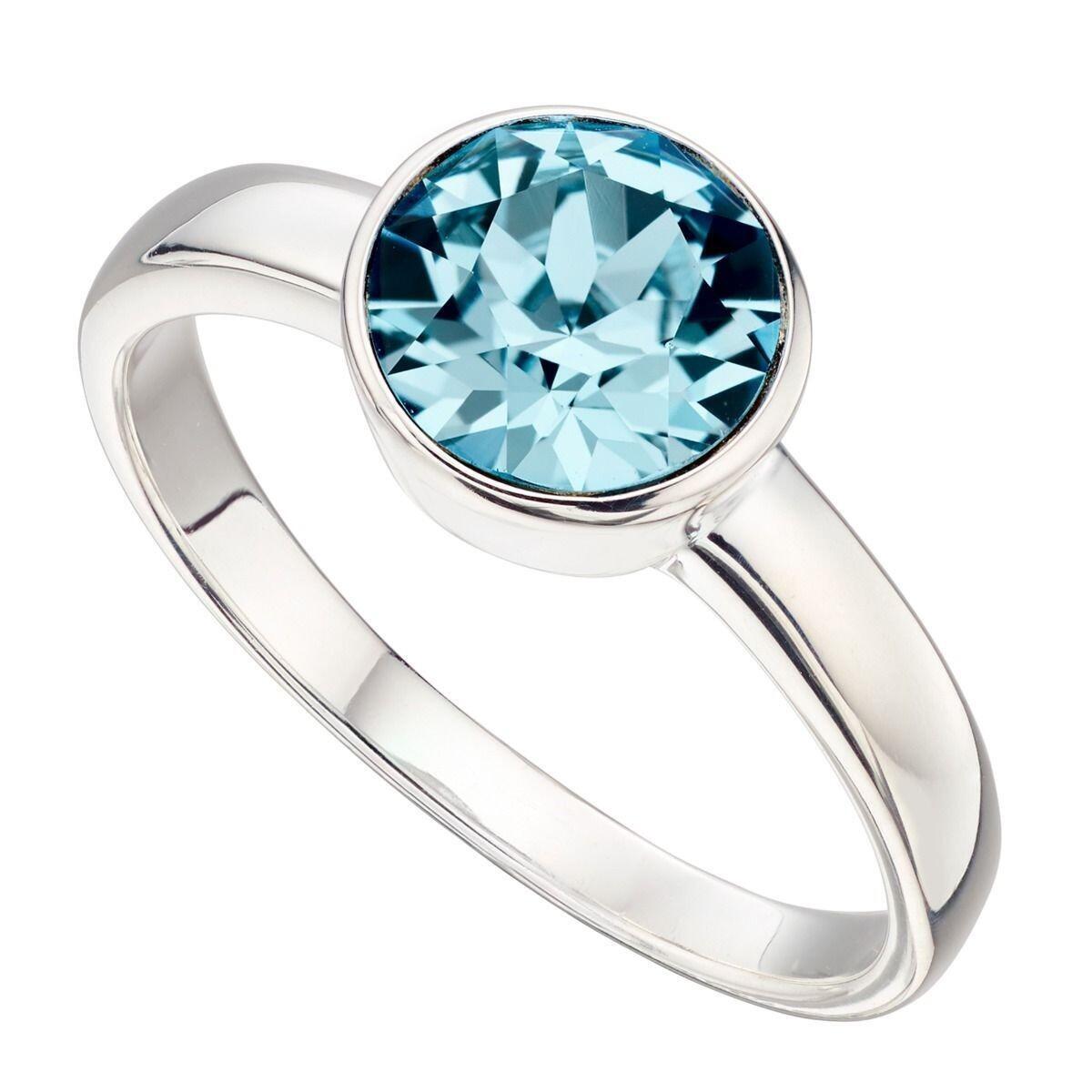 Sterling Silver Crystal Birthstone Ring