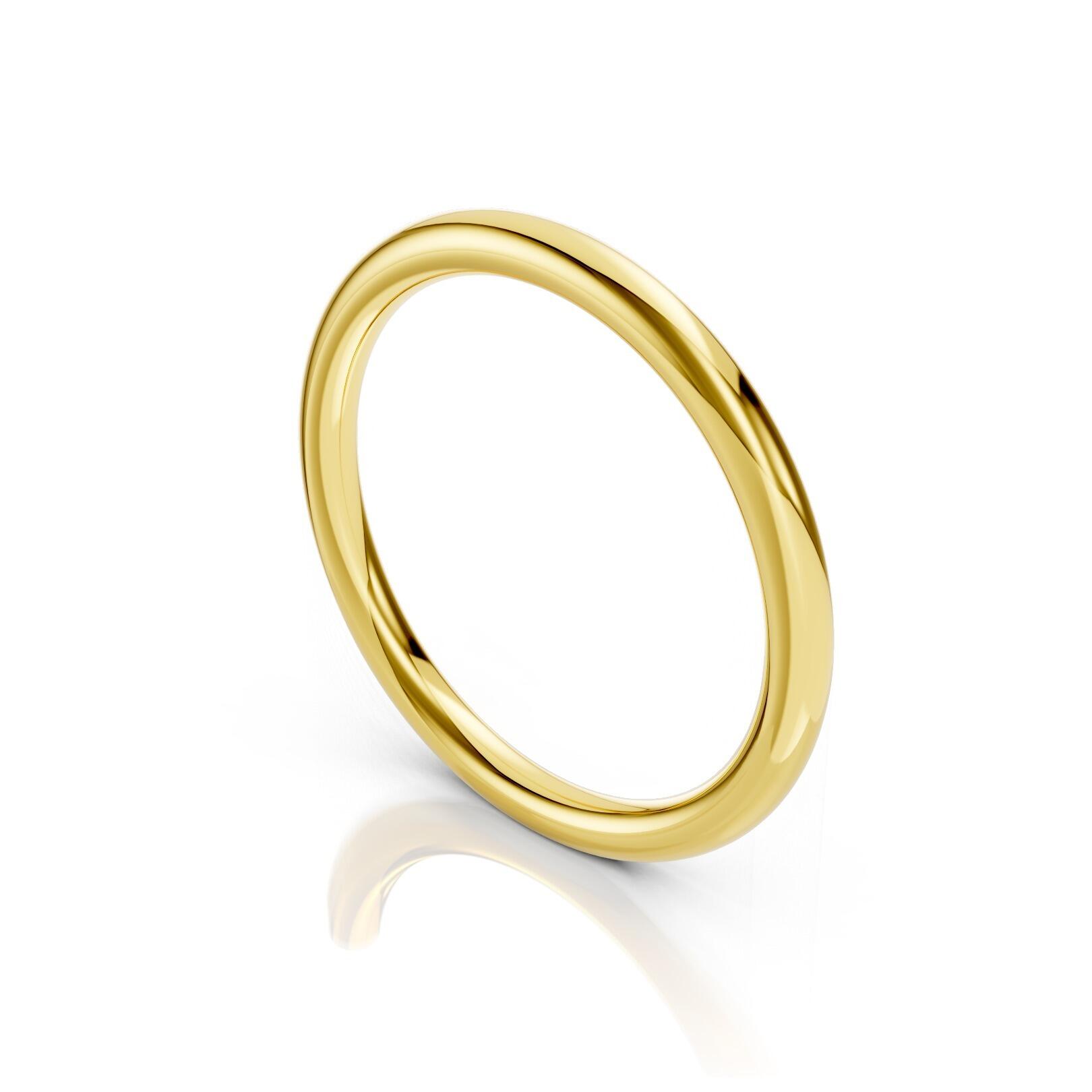 Ladies 2mm heavy weight traditional court shaped wedding band in gold, platinum, palladium, silver, titanium and black zirconium with polished finish
