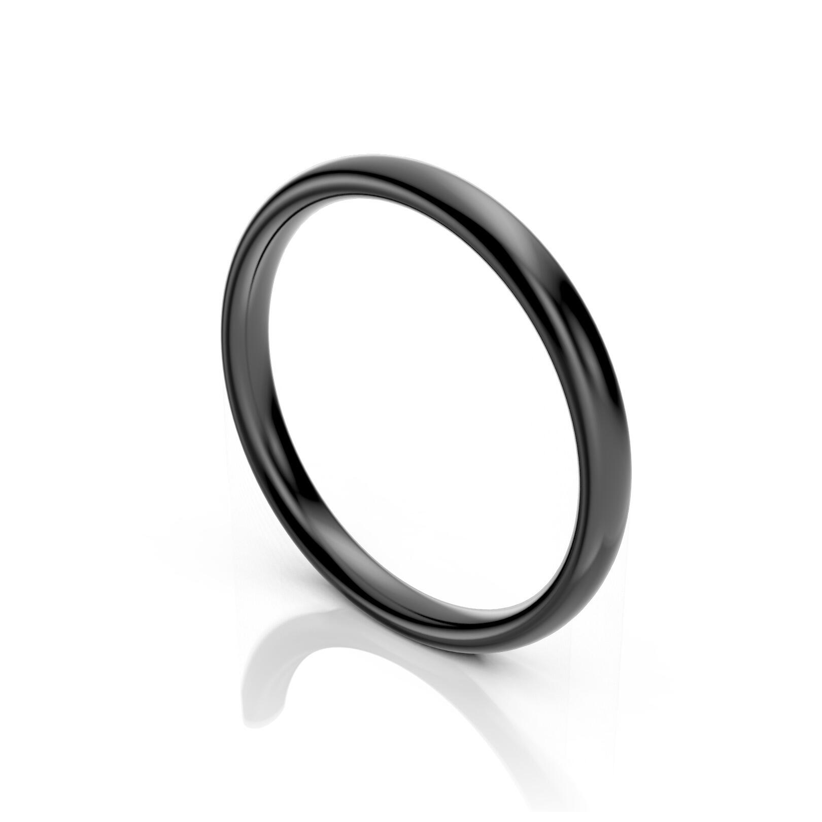 Ladies 2.5mm medium weight traditional court shaped wedding band in gold, platinum, palladium, silver, titanium and black zirconium with polished finish