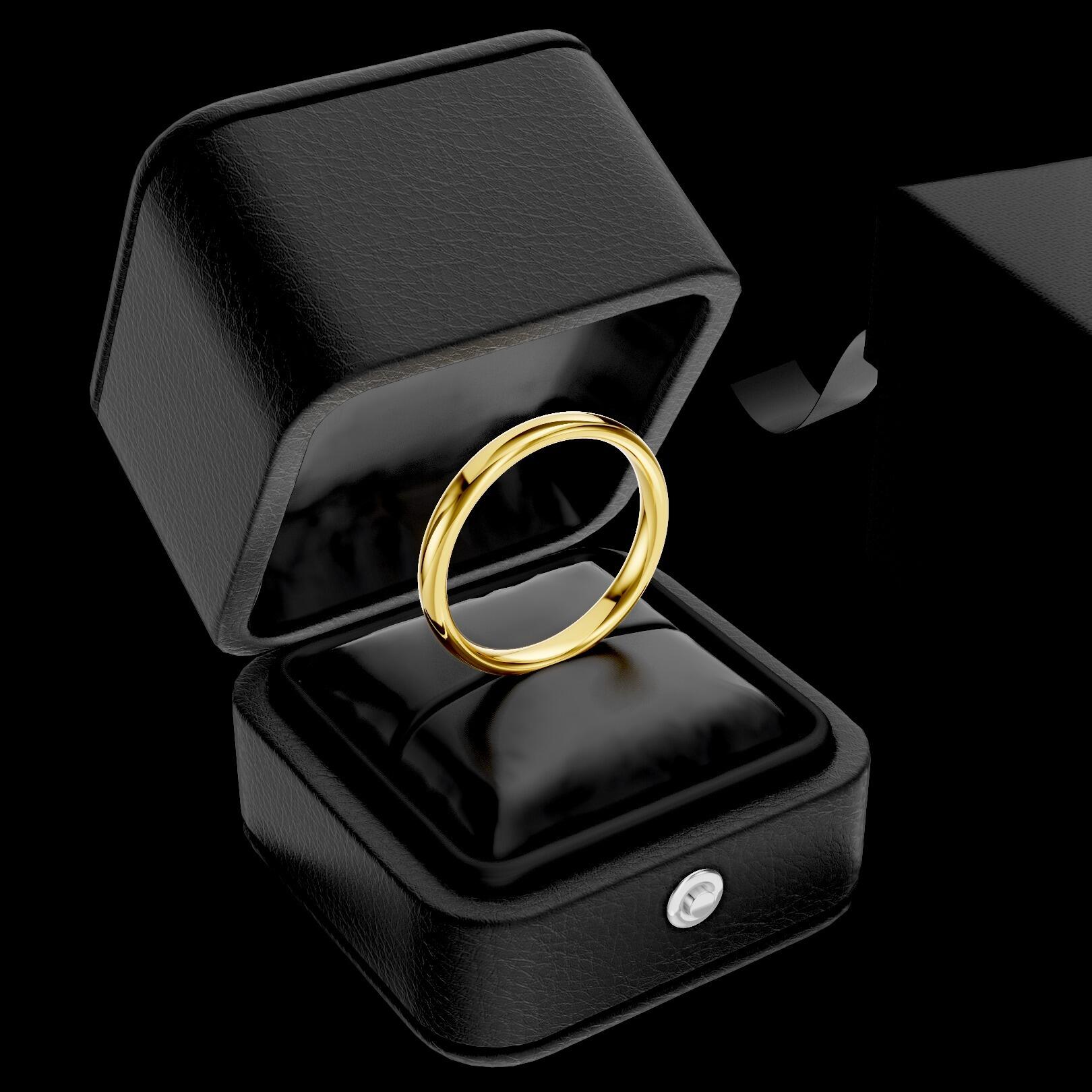 Ladies 3mm medium weight traditional court shaped wedding band in gold, platinum, palladium, silver, titanium and black zirconium with polished finish