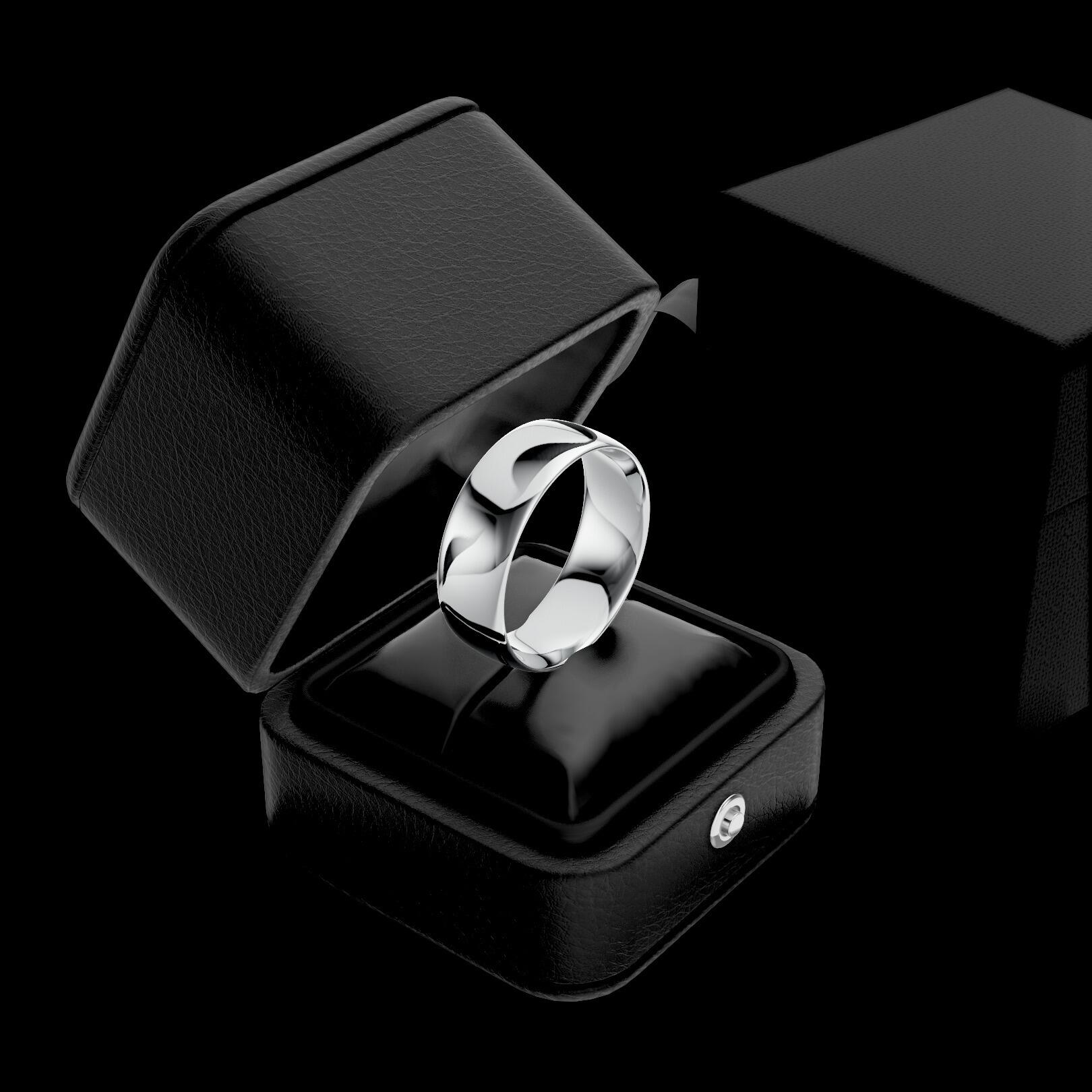Ladies 7mm light traditional court comfort fit wedding ring 1.3mm depth in gold platinum palladium silver titanium and black zirconium