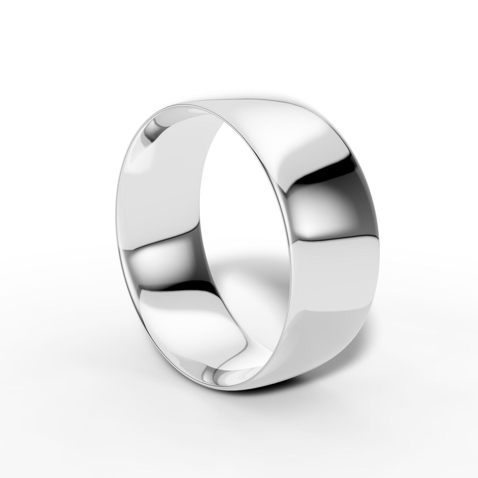 Ladies 8mm light traditional court comfort fit wedding ring 1.3mm depth in gold platinum palladium silver titanium and black zirconium