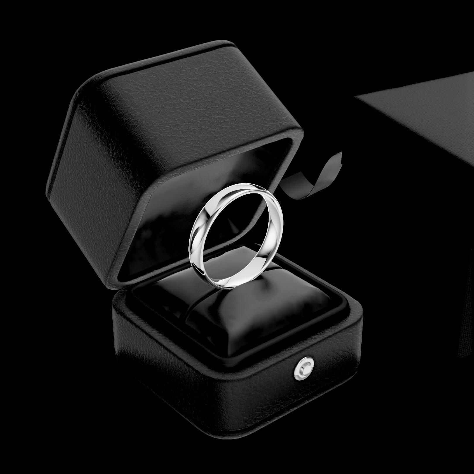 Mens 4mm light traditional court comfort fit wedding ring 1.3mm depth in gold platinum palladium and argentium silver