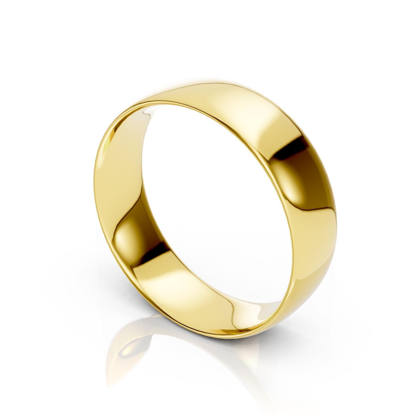 Mens 6mm light traditional court comfort fit wedding ring 1.3mm depth in gold platinum palladium and argentium silver
