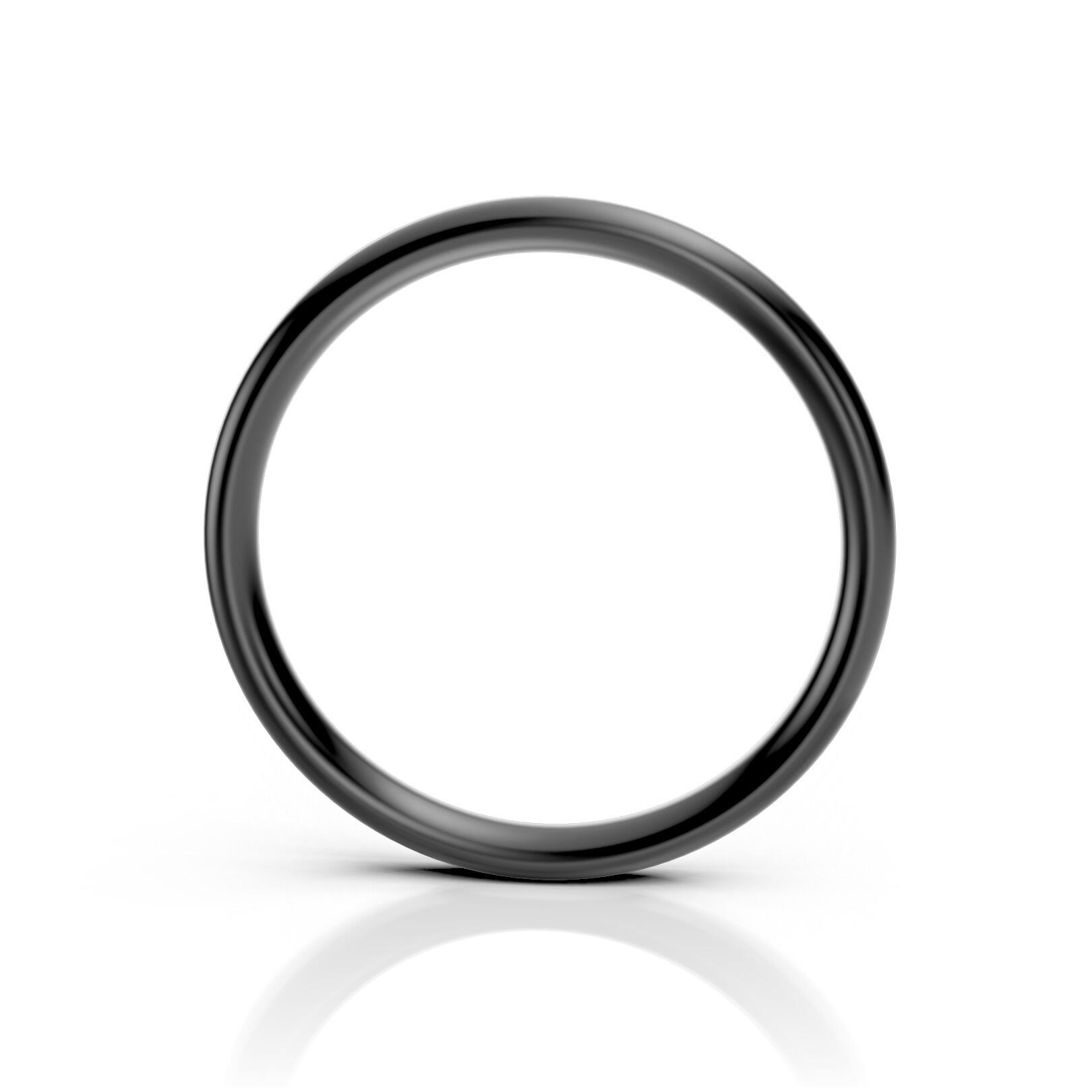 Ladies 2.5mm medium weight traditional court shaped wedding band in gold, platinum, palladium, silver, titanium and black zirconium with polished finish