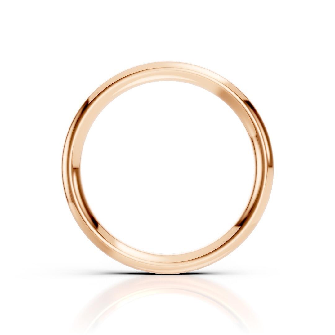 Ladies 3mm heavy weight traditional court shaped wedding band in gold, platinum, palladium, silver, titanium and black zirconium with polished finish