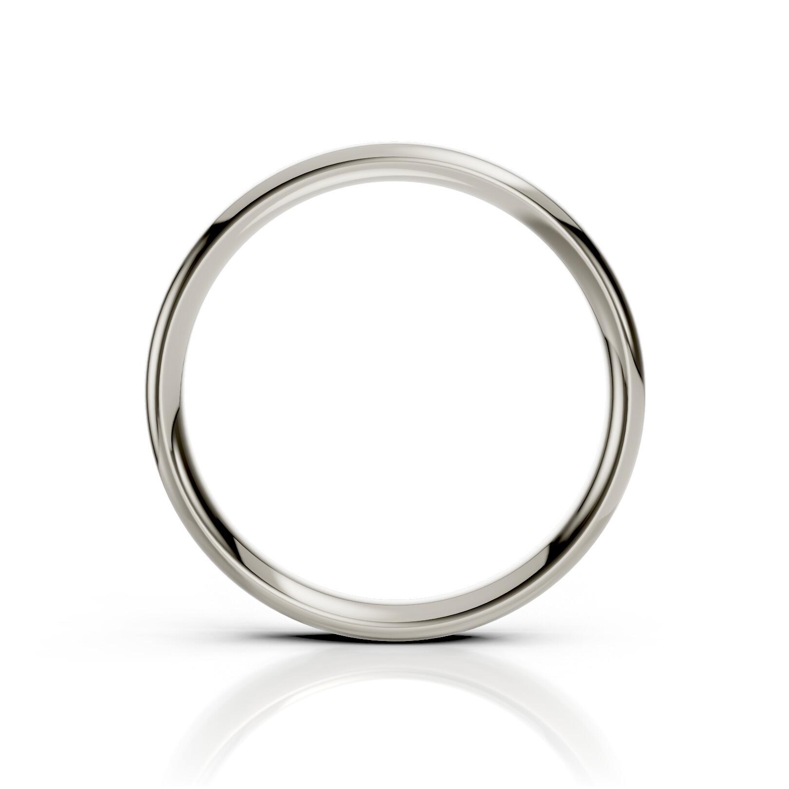 Ladies 3mm medium weight traditional court shaped wedding band in gold, platinum, palladium, silver, titanium and black zirconium with polished finish