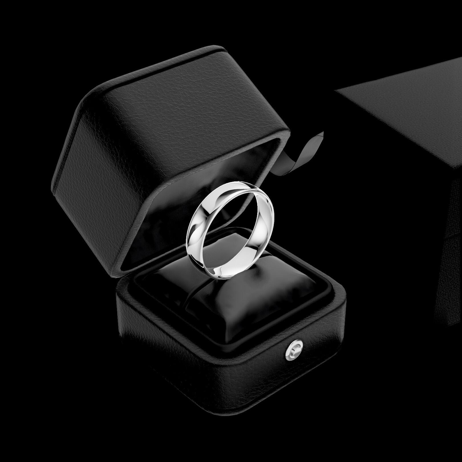 Ladies 5mm light traditional court comfort fit wedding ring 1.3mm depth in gold platinum palladium silver titanium and black zirconium