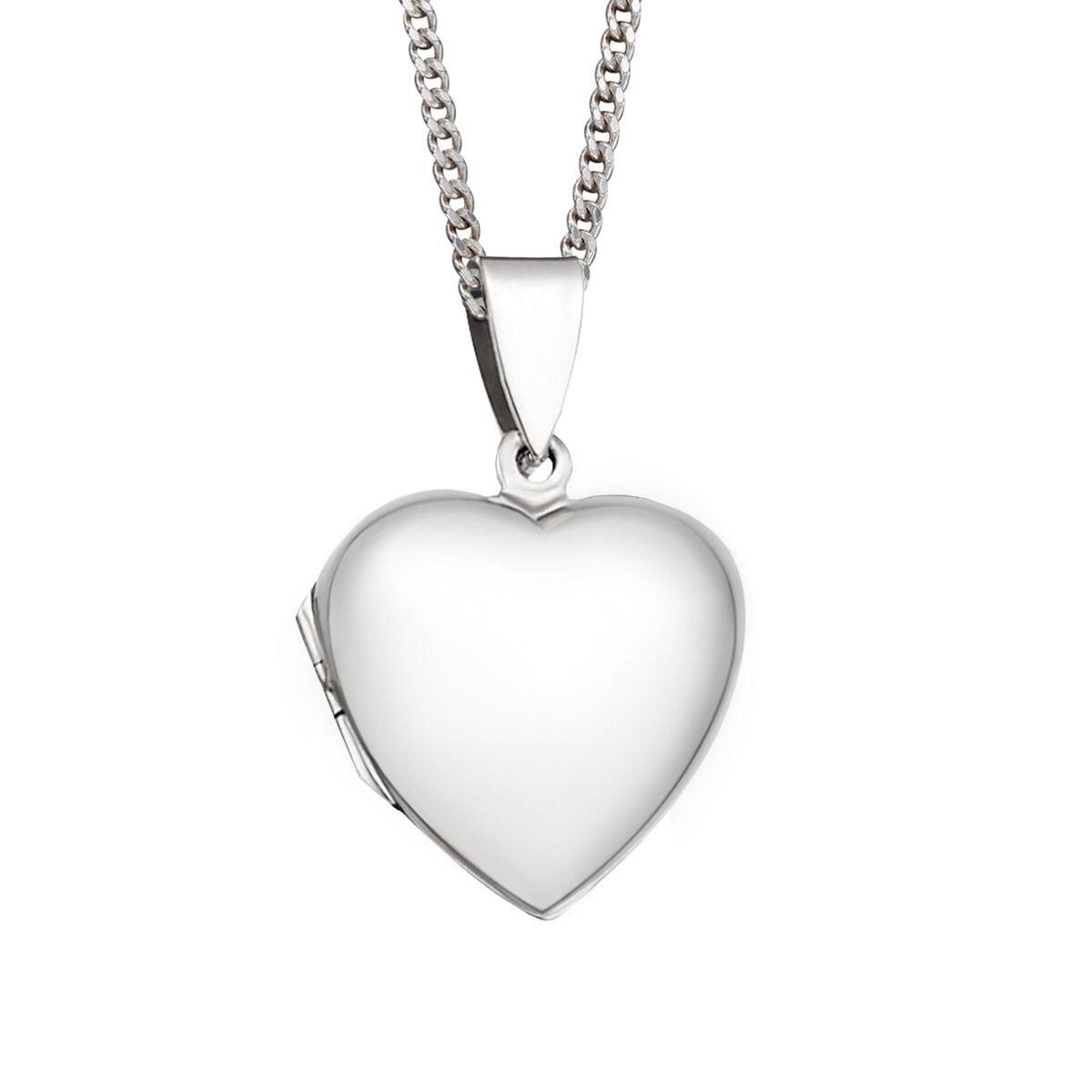 Engravable Large Heart Locket & Chain