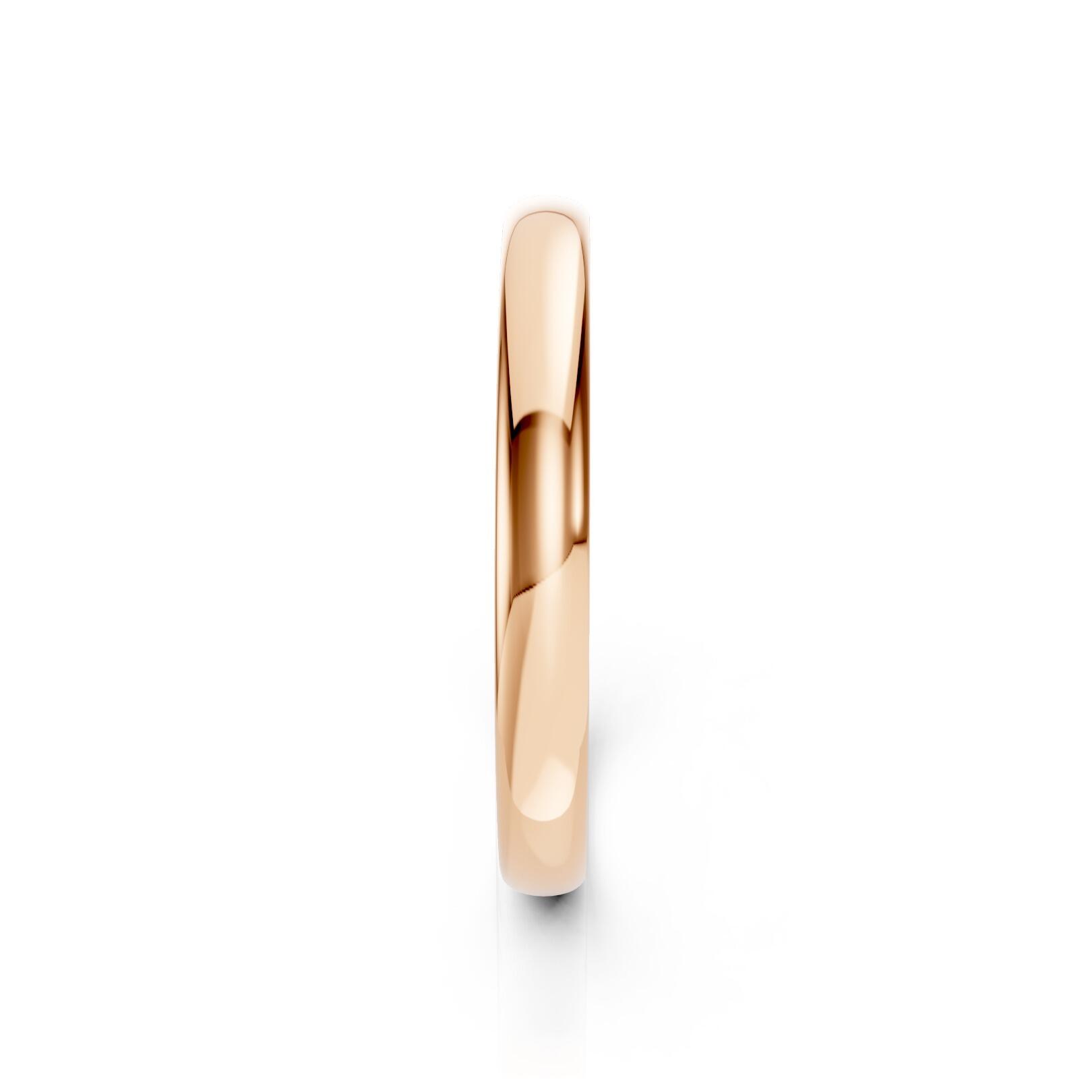 Ladies 2.5mm light weight traditional court shaped wedding band in gold, platinum, palladium, silver, titanium and black zirconium with polished finish