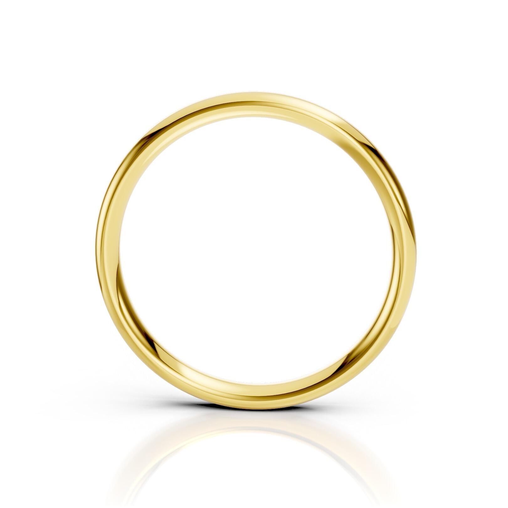 Ladies 2.5mm medium weight traditional court shaped wedding band in gold, platinum, palladium, silver, titanium and black zirconium with polished finish