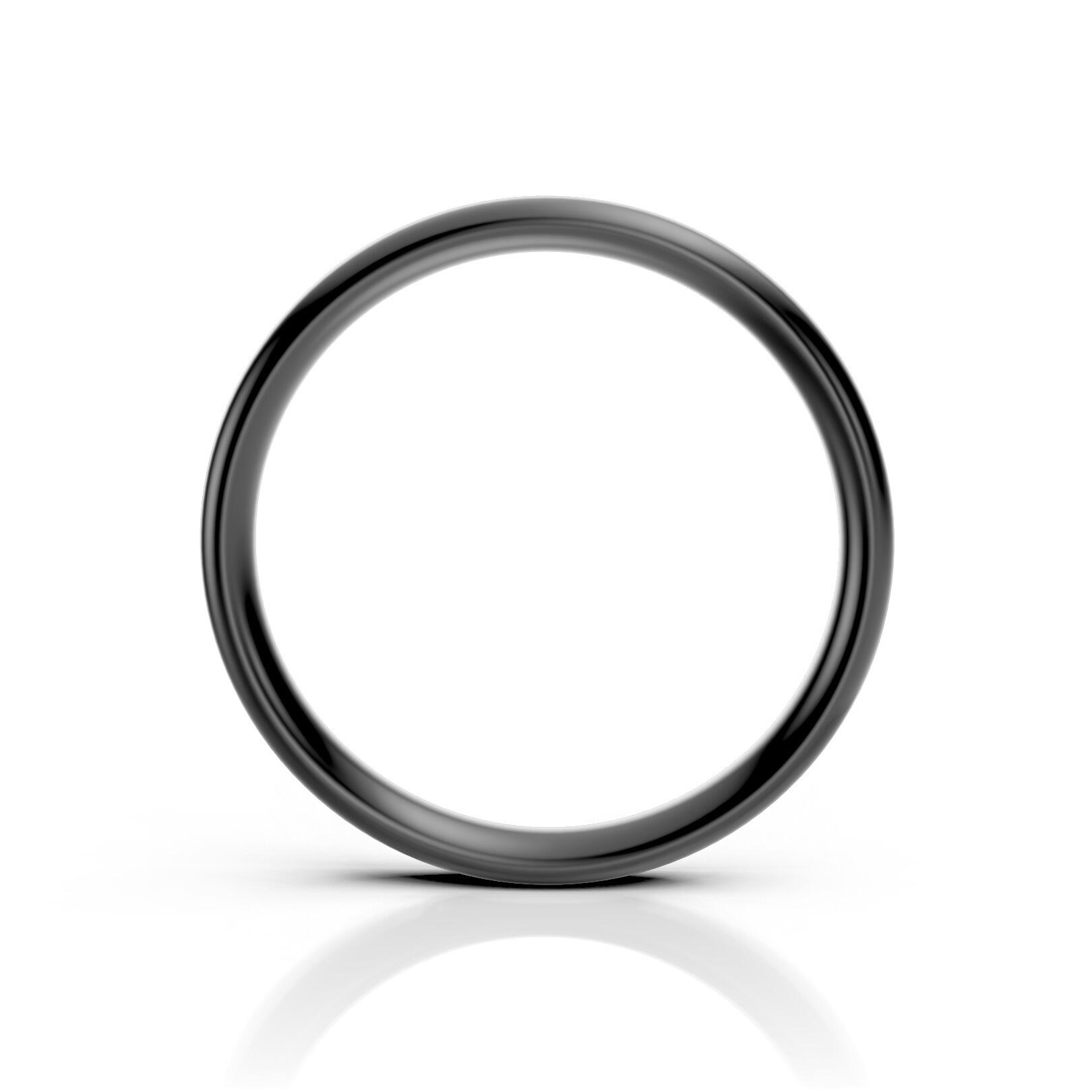 Ladies 3mm medium weight traditional court shaped wedding band in gold, platinum, palladium, silver, titanium and black zirconium with polished finish