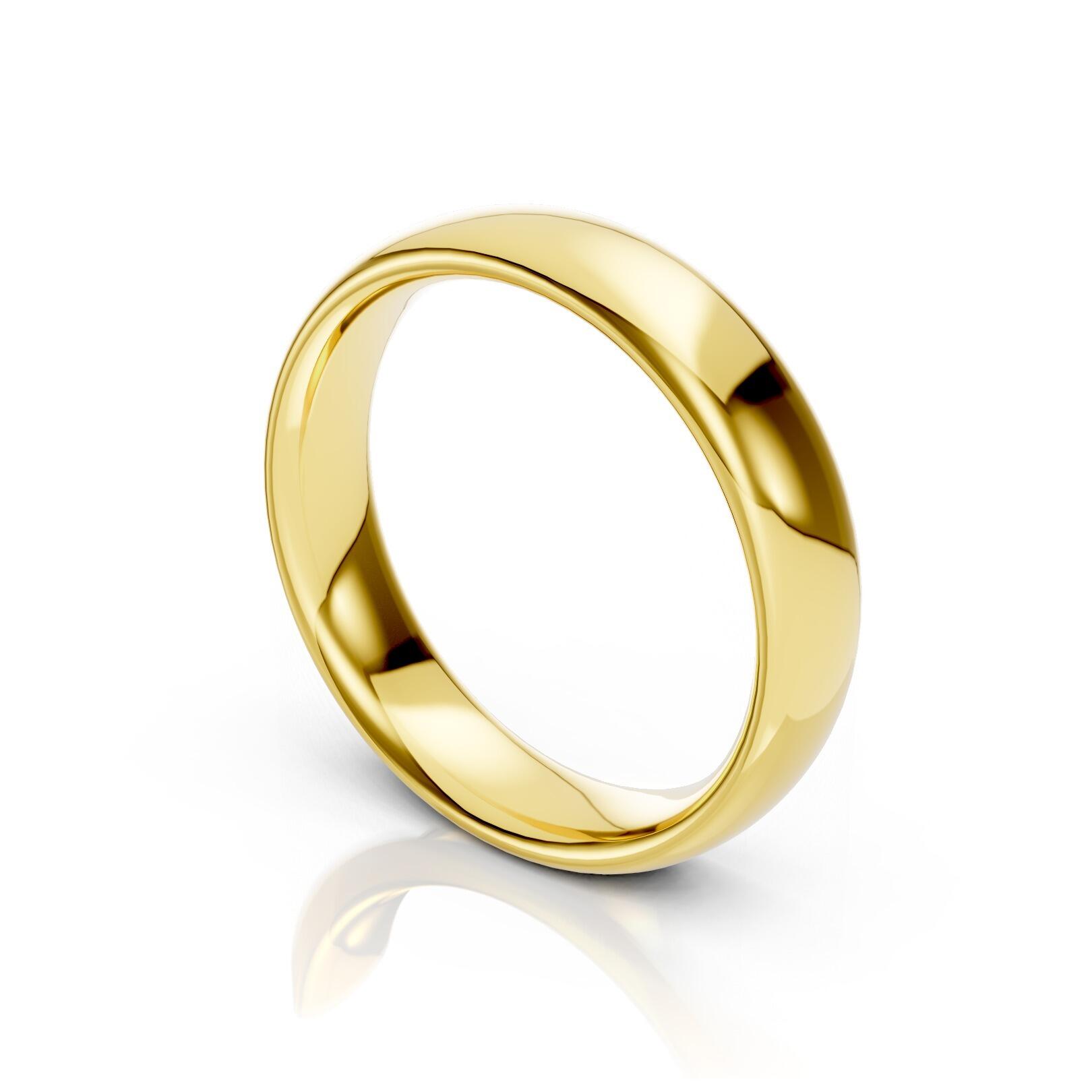 Ladies 5mm heavy weight traditional court shaped wedding band 2.1mm depth in gold platinum palladium silver titanium and black zirconium