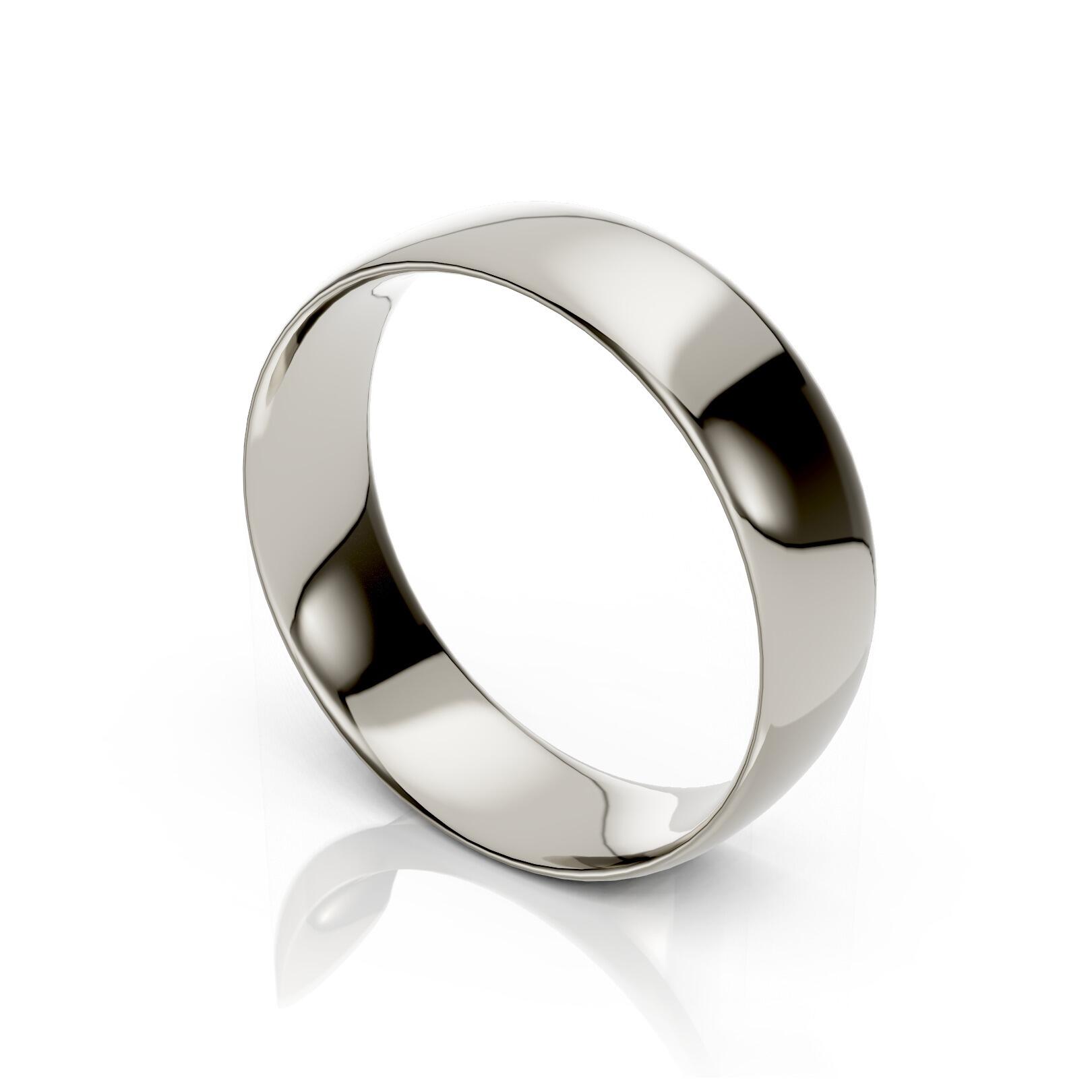 Ladies 6mm light traditional court comfort fit wedding ring 1.3mm depth in gold platinum palladium silver titanium and black zirconium