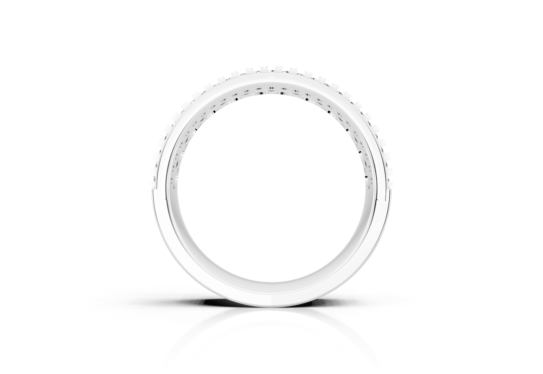 6.2mm fancy diamond wedding band 0.82ct round diamonds prong and bezel set in gold and platinum