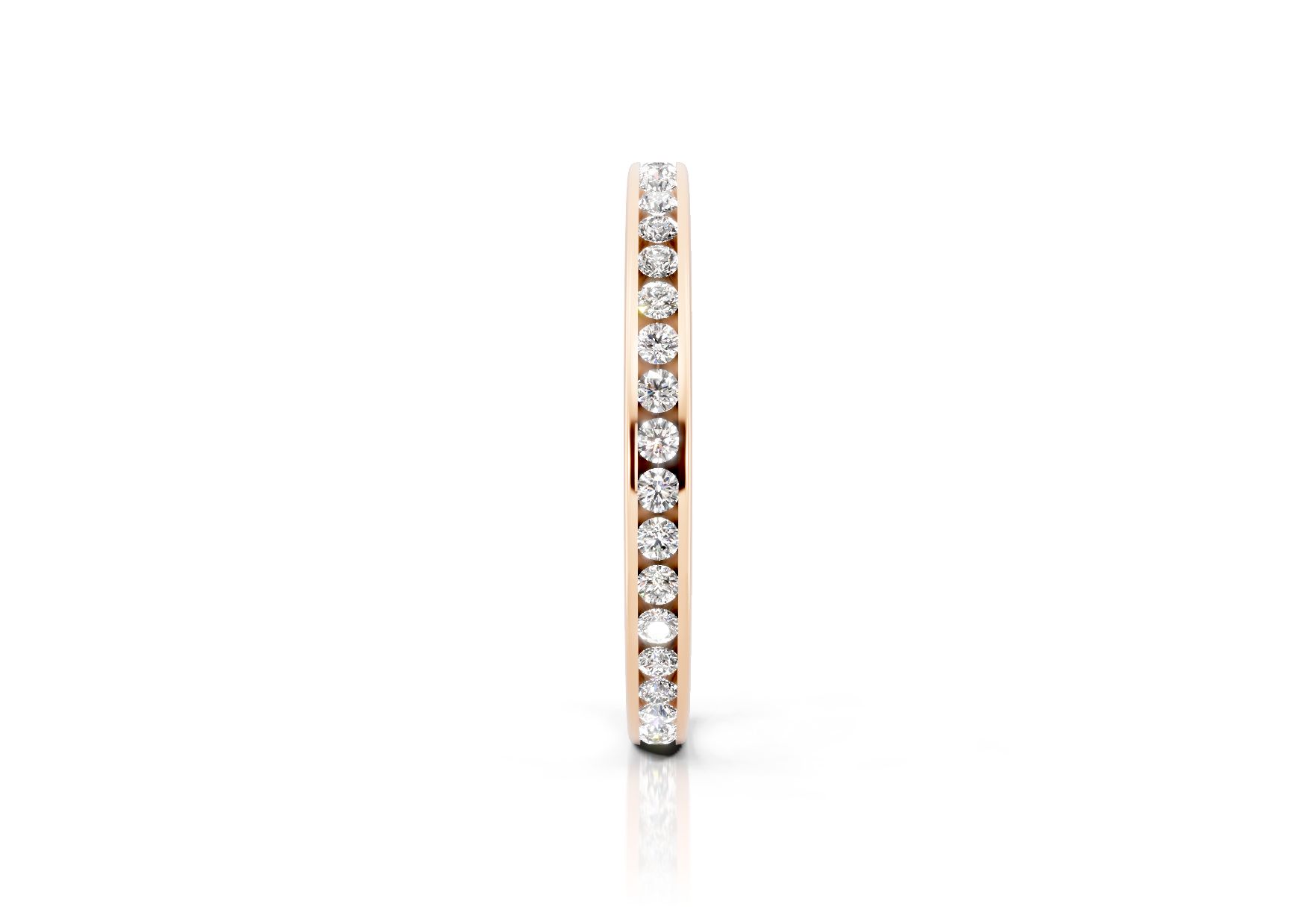 2.2mm full channel set diamond wedding band 0.40ct round diamonds in gold platinum and palladium