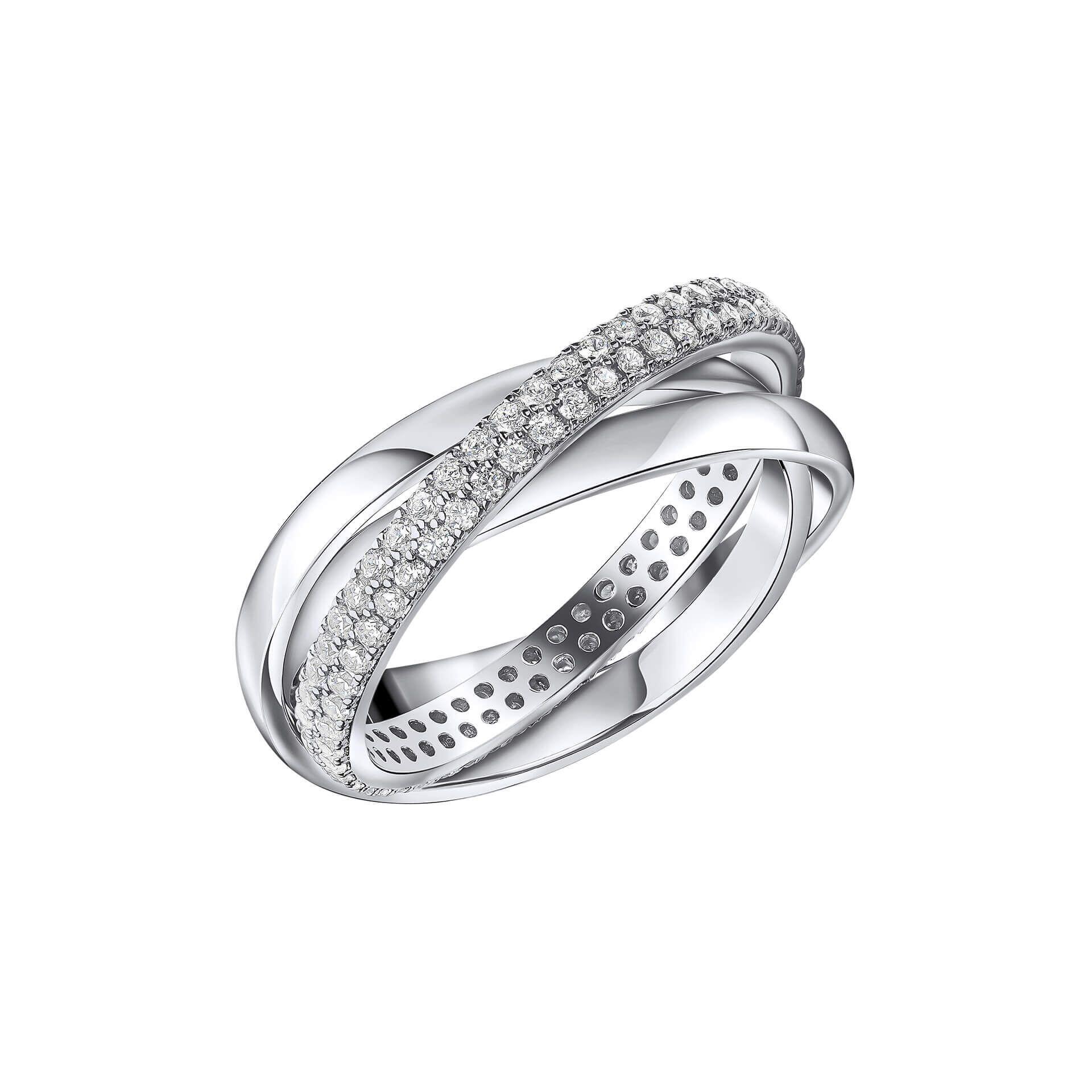 1.02ct Diamonfire® Triple Twist Ring, crafted in sterling silver with triple plating, featuring brilliant-cut zirconia stones with 57 facets, beautifully presented in exclusive Diamonfire® silk packaging, including a luxury gift box and bag.