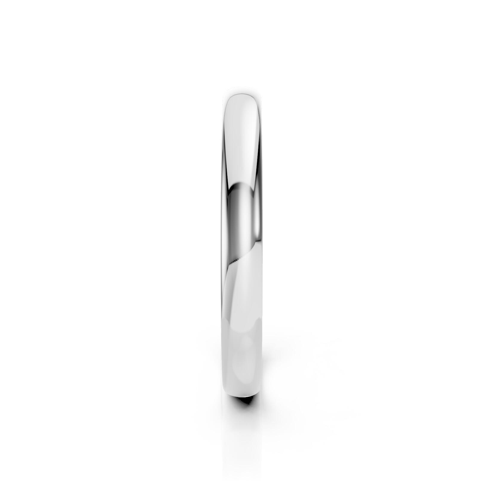 Ladies 2.5mm light weight traditional court shaped wedding band in gold, platinum, palladium, silver, titanium and black zirconium with polished finish