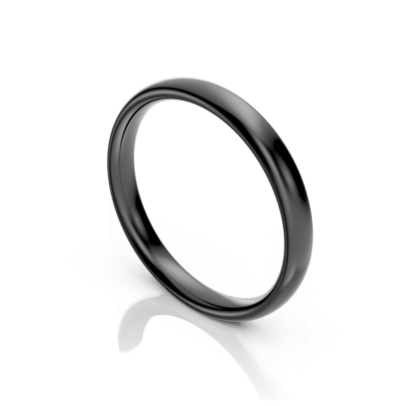 Ladies 3mm medium weight traditional court shaped wedding band in gold, platinum, palladium, silver, titanium and black zirconium with polished finish