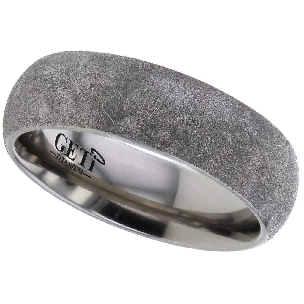 Court profile heavy wire brushed Geti titanium wedding band by Gold and Diamonds