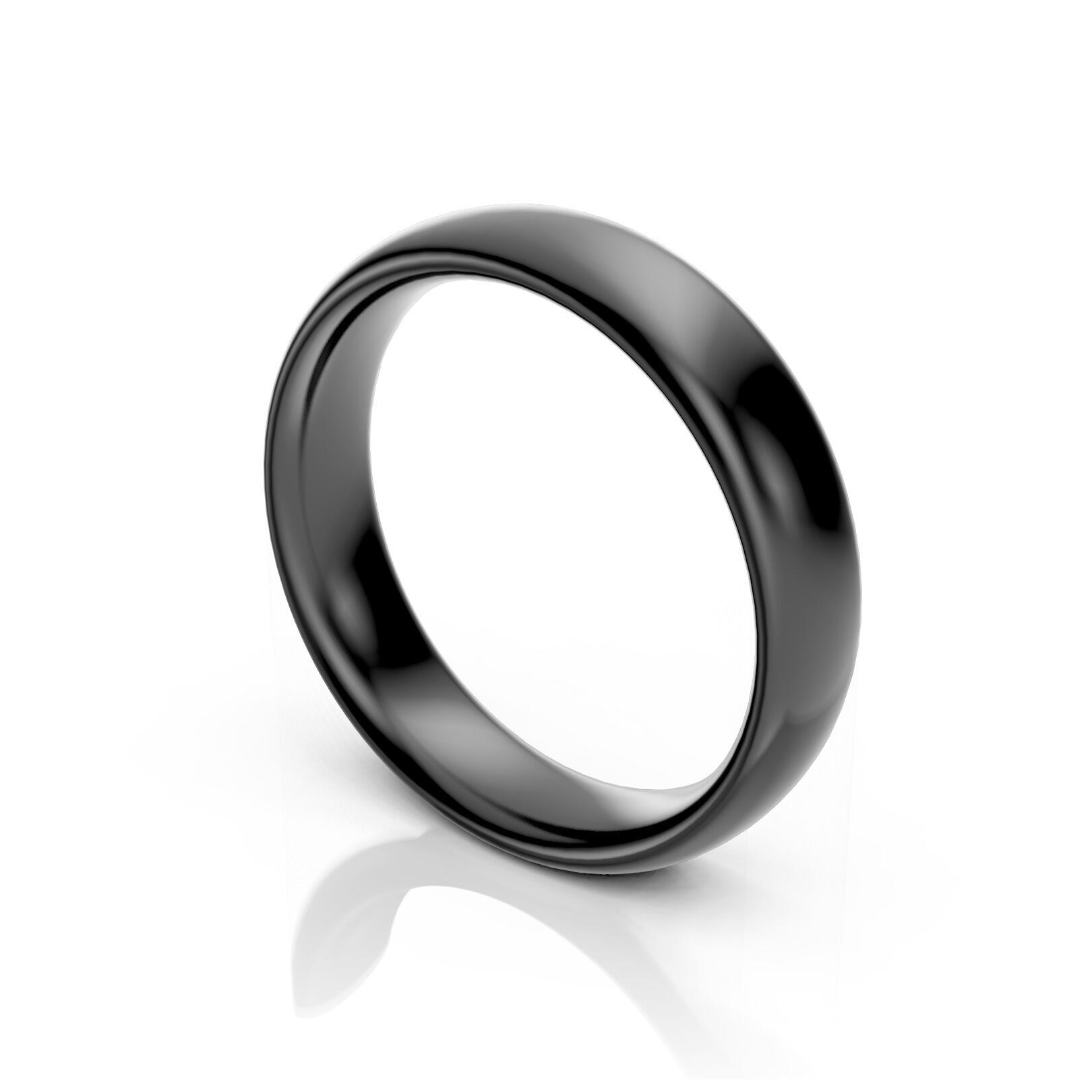 Ladies 5mm heavy weight traditional court shaped wedding band 2.1mm depth in gold platinum palladium silver titanium and black zirconium