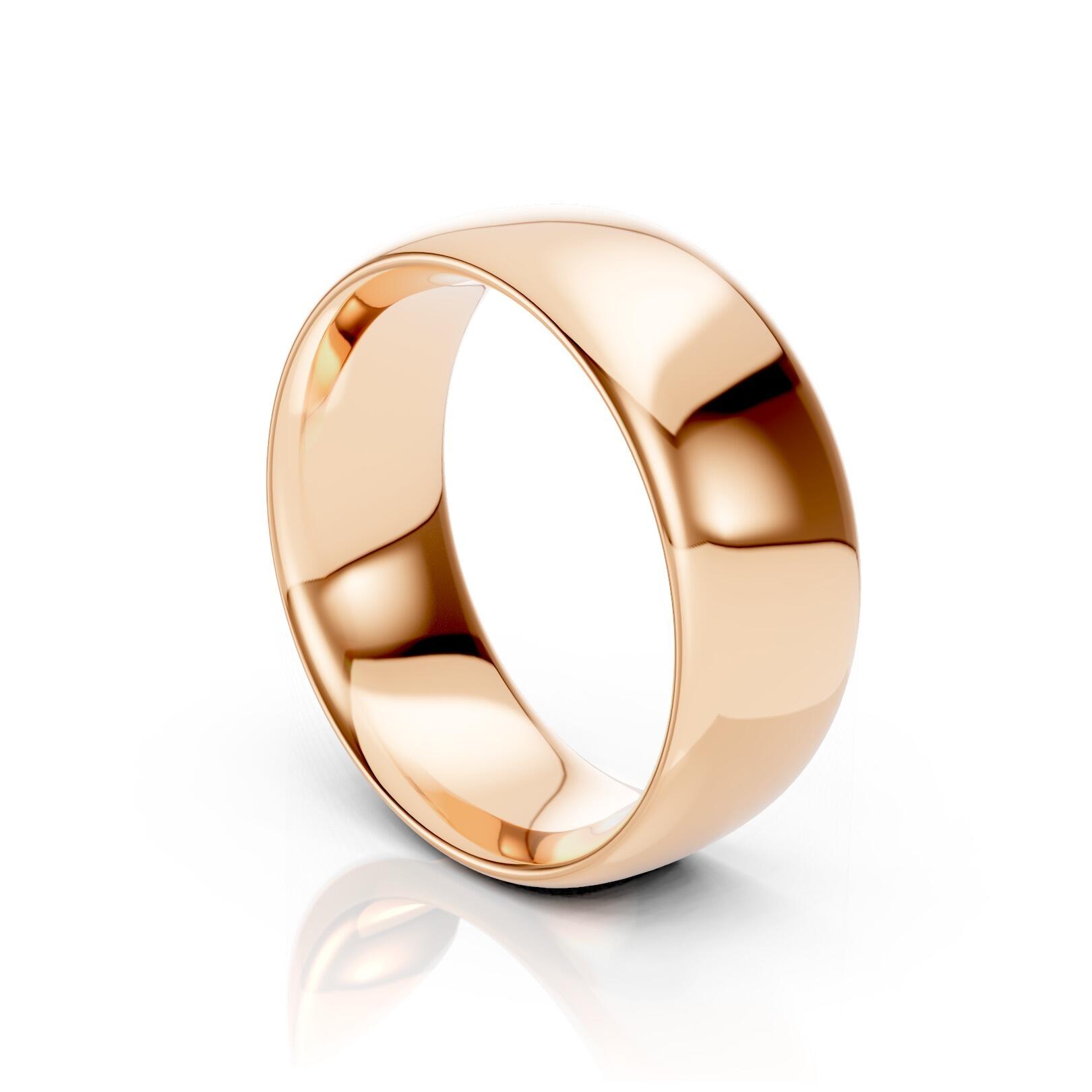 Ladies 8mm heavy traditional court comfort fit wedding ring 2.1mm depth in gold platinum palladium silver titanium and black zirconium