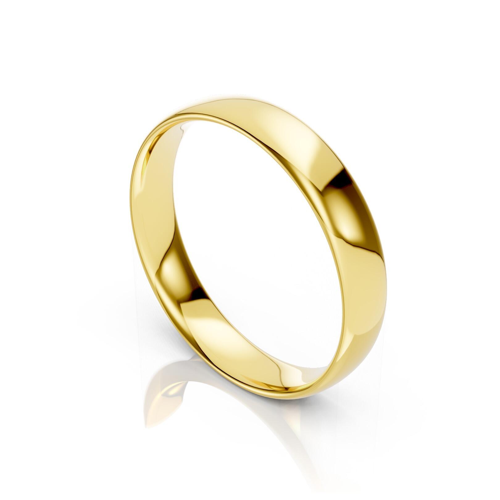 Mens 4mm light traditional court comfort fit wedding ring 1.3mm depth in gold platinum palladium and argentium silver