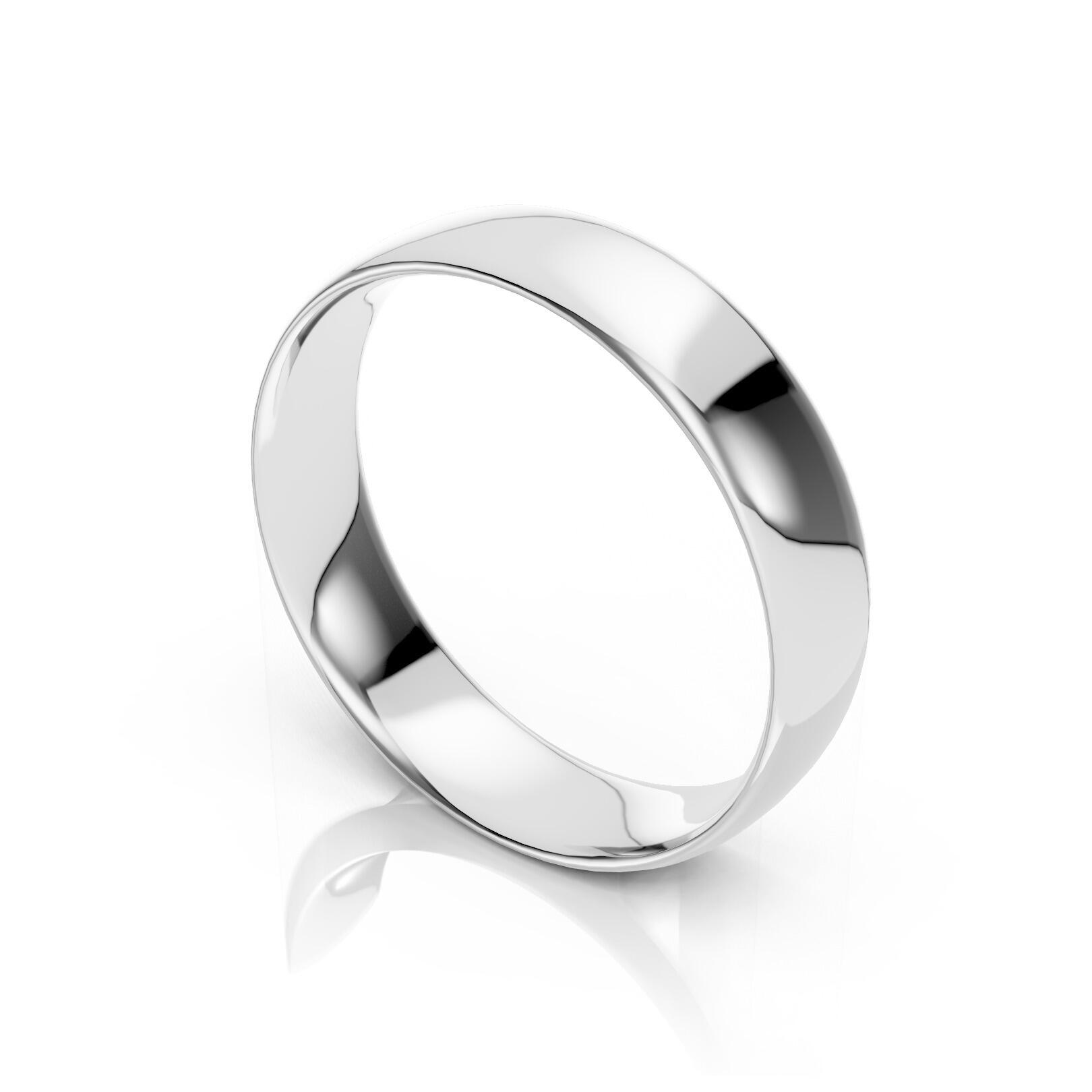 Mens 5mm light traditional court comfort fit wedding ring 1.3mm depth in gold platinum palladium and argentium silver