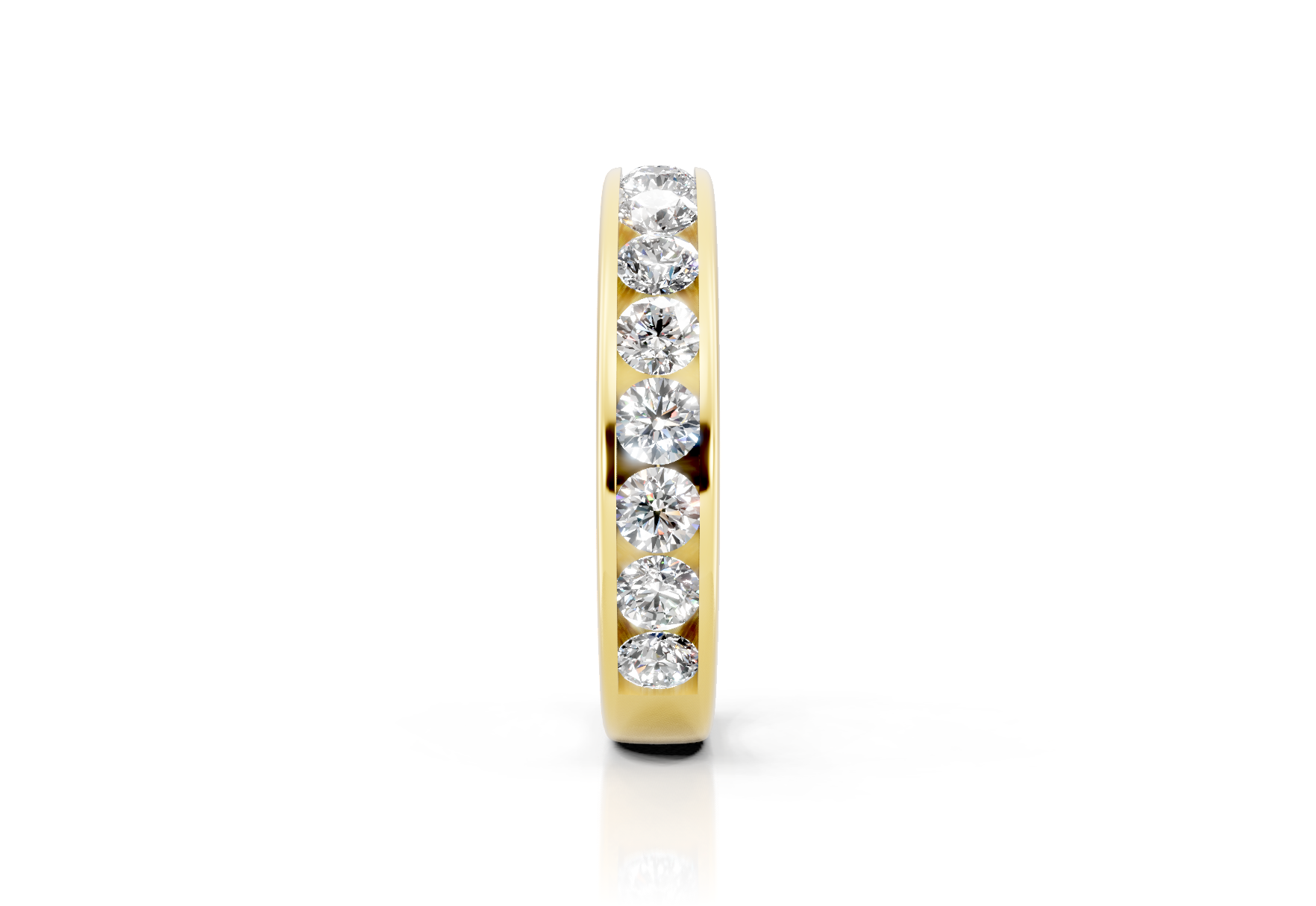 4mm channel set diamond wedding band 1ct round diamonds 50 percent set in gold platinum and palladium