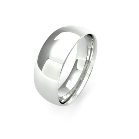 Ladies 7mm IMedium Weight (1.7mm deep) traditional court shaped wedding band by goldanddiamonds.co.uk