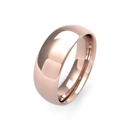 Ladies 7mm Heavy Weight (2.1mm deep) traditional court shaped wedding band by goldanddiamonds.co.uk