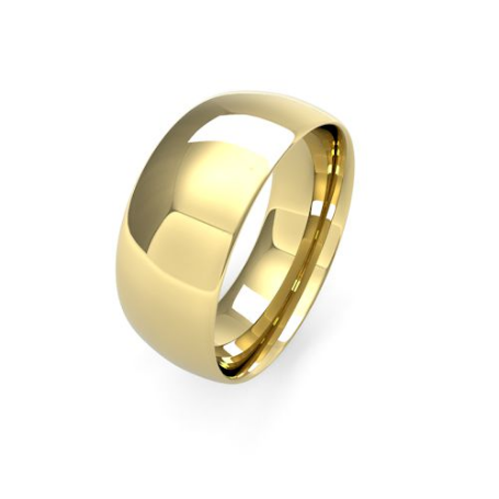 Ladies 8mm Medium Weight (1.7mm deep) Traditional Court shaped wedding band by goldanddiamonds.co.uk