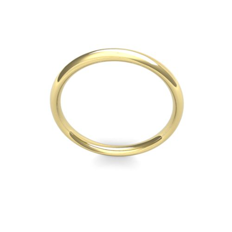 Men's 2.5mm Wide Medium Weight (1.7mm Deep) Traditional Court Shaped Wedding Band by goldanddiamonds.co.uk