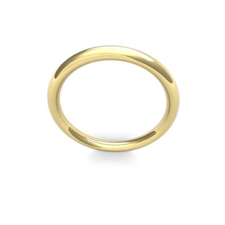 Men's 2.5mm Wide Heavy Weight (2.1mm Deep) Traditional Court Shaped Wedding Band by goldanddiamonds.co.uk