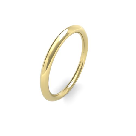 Men's 2mm Wide Heavy Weight (2.1mm Deep) Traditional Court Shaped Wedding Band by goldanddiamonds.co.uk